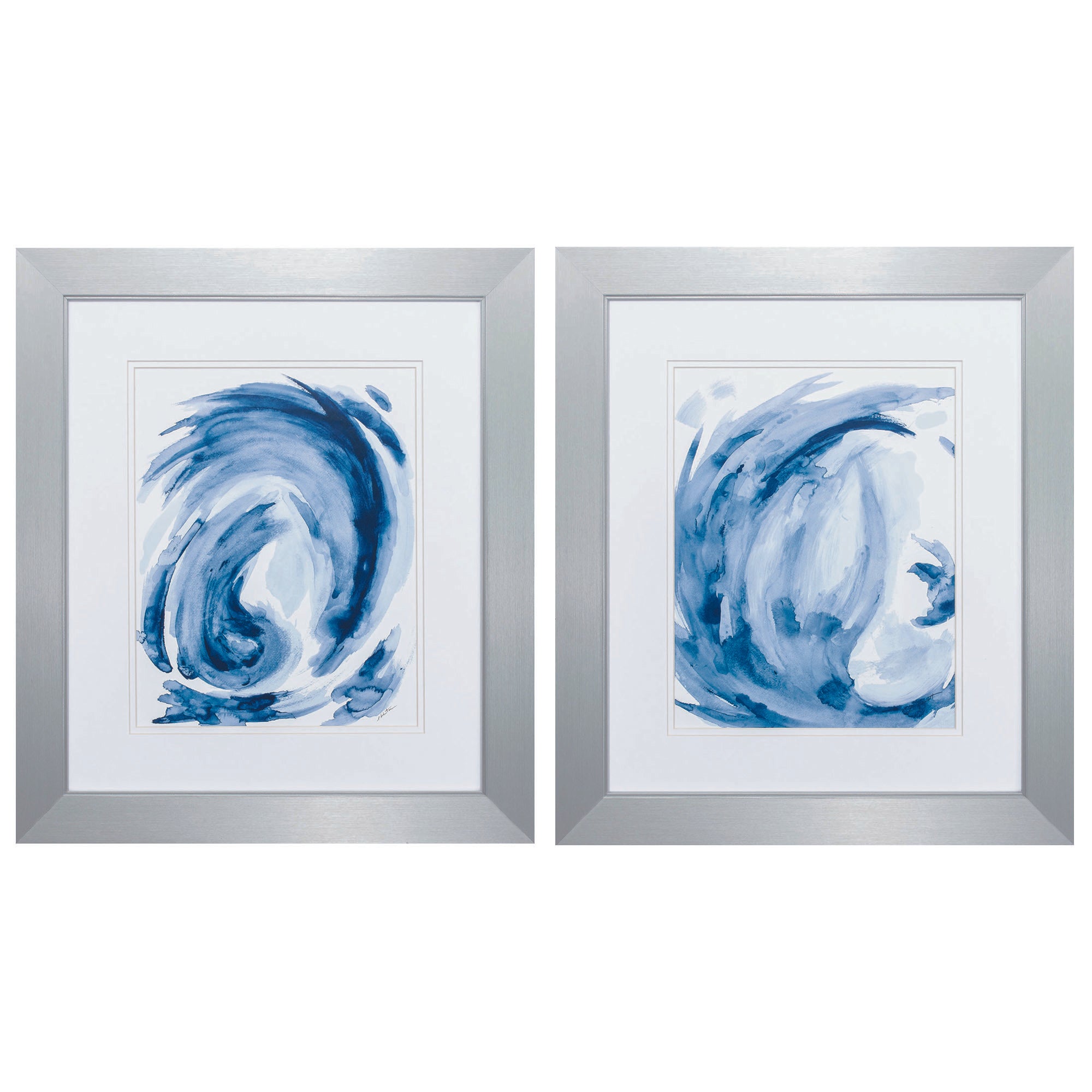 20" X 23" Silver Frame Blue Swirl (Set of 2)