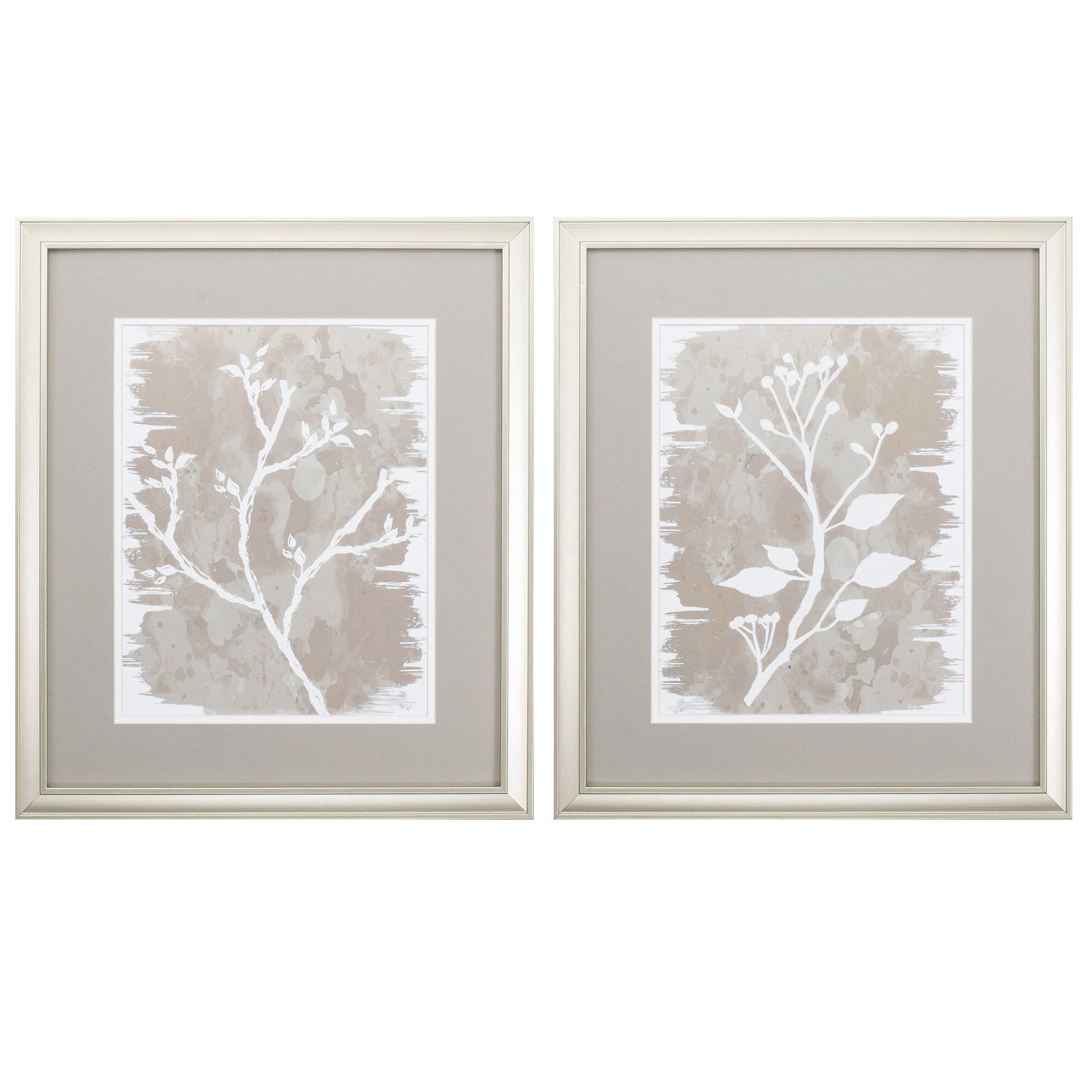 18" X 21" Champagne Gold Color Frame  Neutral Branch (Set of 2)