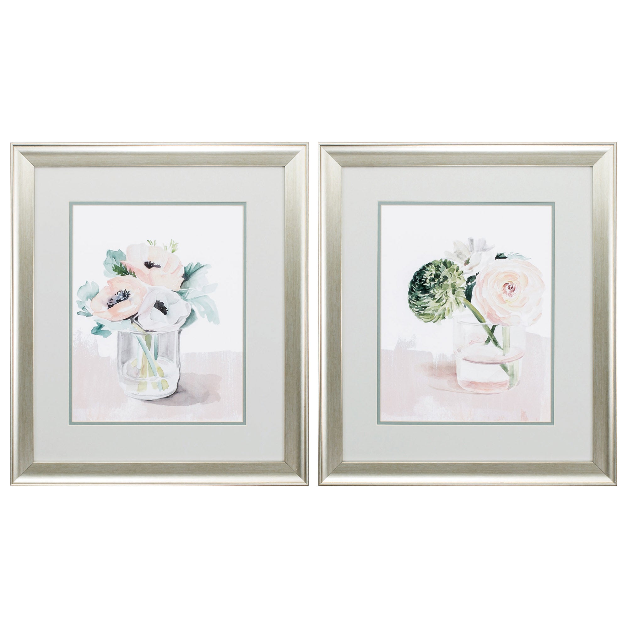 19" X 22" Brushed Silver Frame Custom Bud Vase (Set of 2)