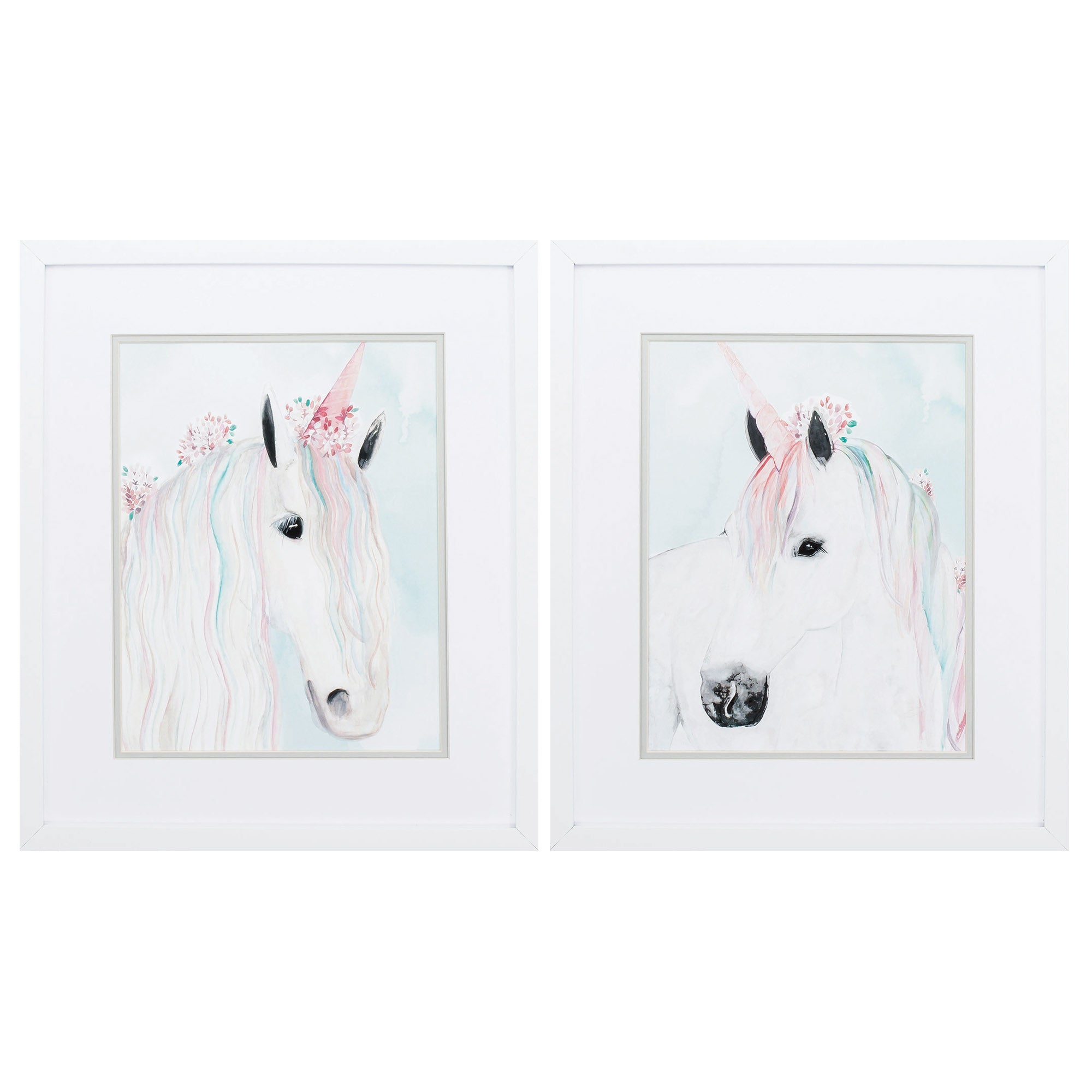 17" X 20" Matte White Frame Unicorn (Set of 2)