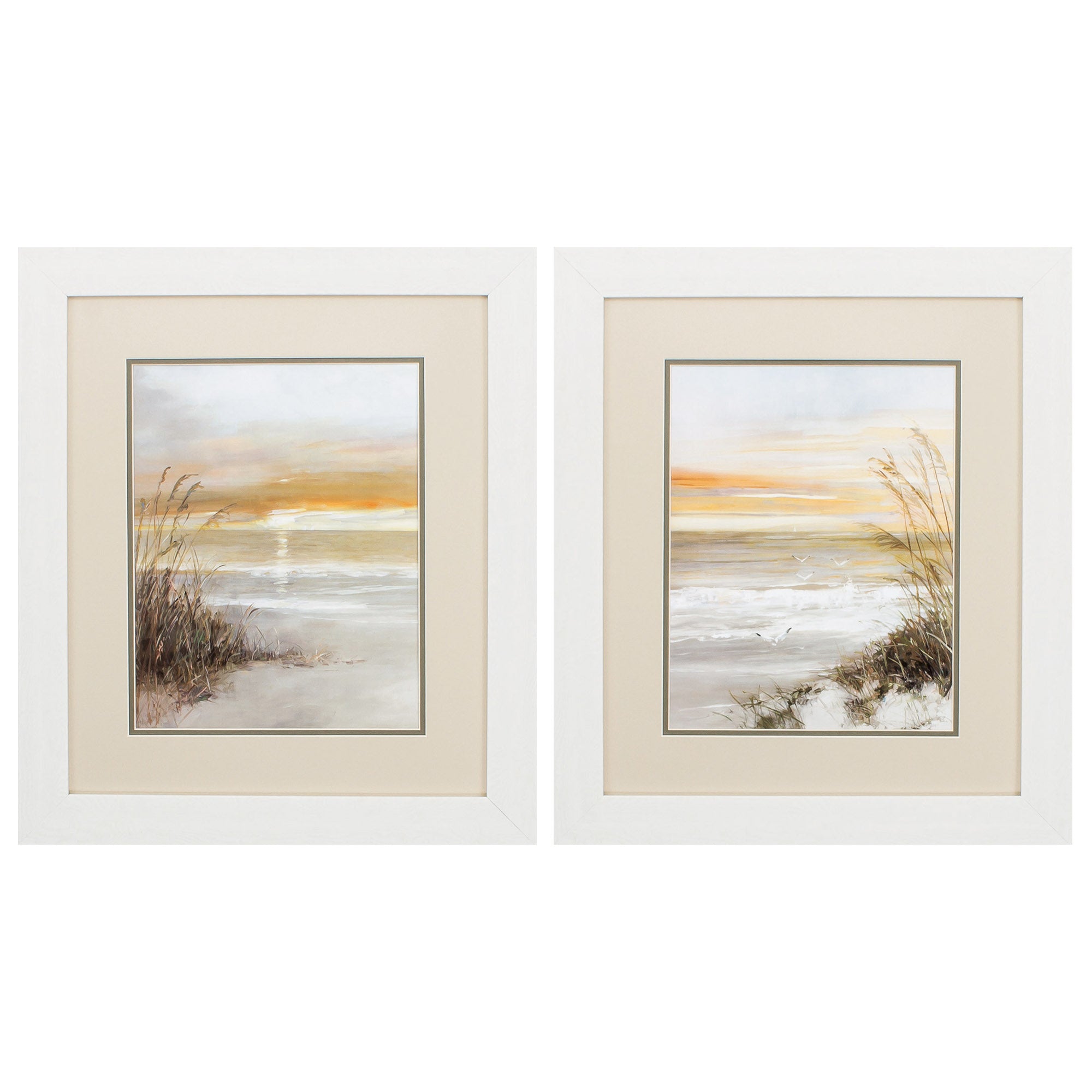 19" X 22" White Frame Malibu Solstice (Set of 2)