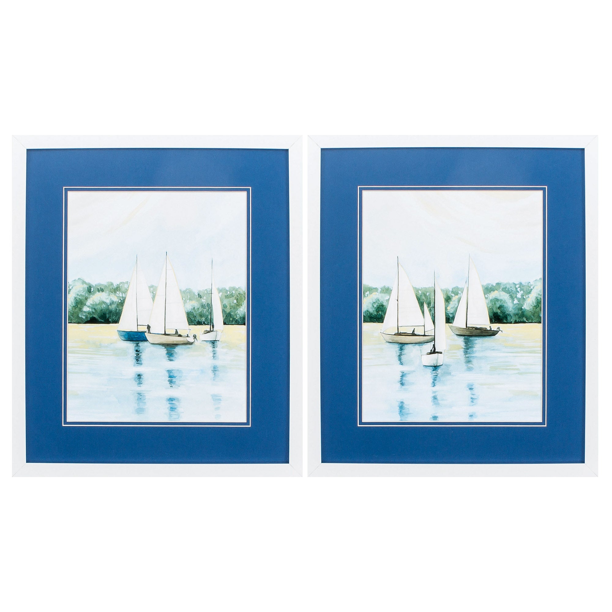 17" X 20" Matte White Frame Afternoon Sail (Set of 2)