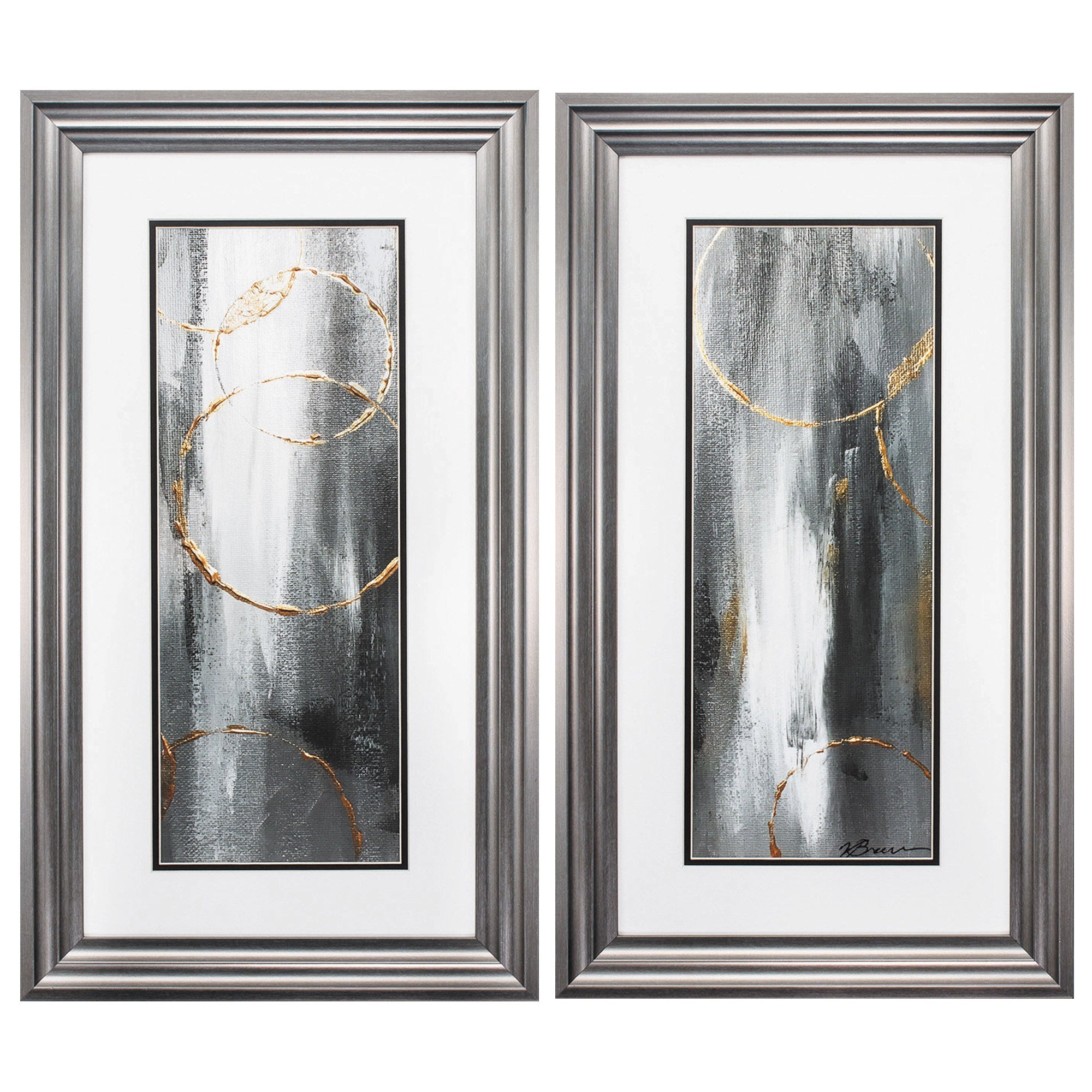 15" X 27" Gunmetal Gray Frame Gray Matter (Set of 2)