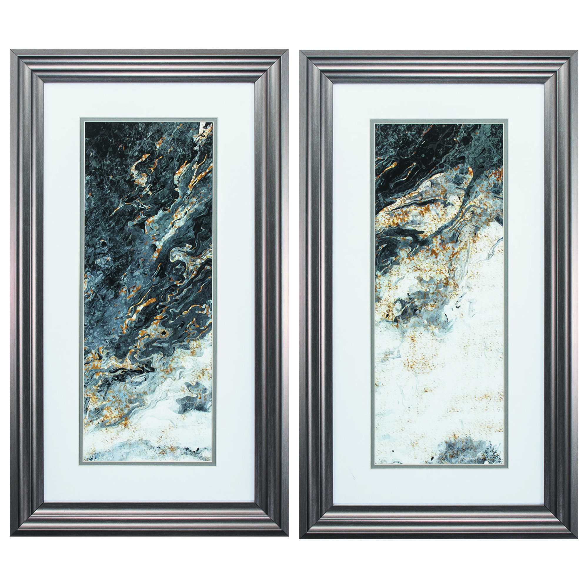 15" X 27" Gunmetal Gray Frame Stormy Weather (Set of 2)