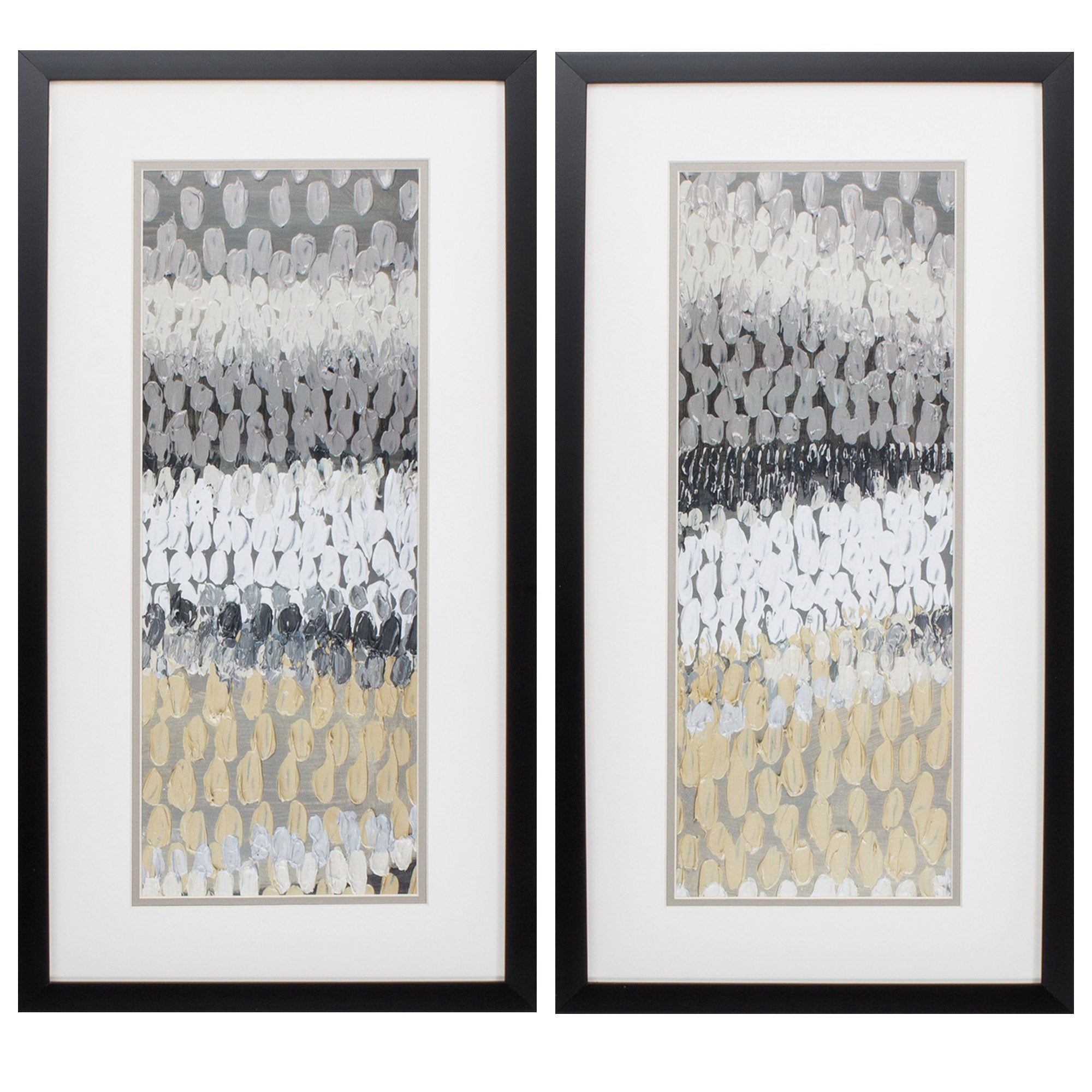 13" X 25" Silver Frame Raindrops (Set of 2)
