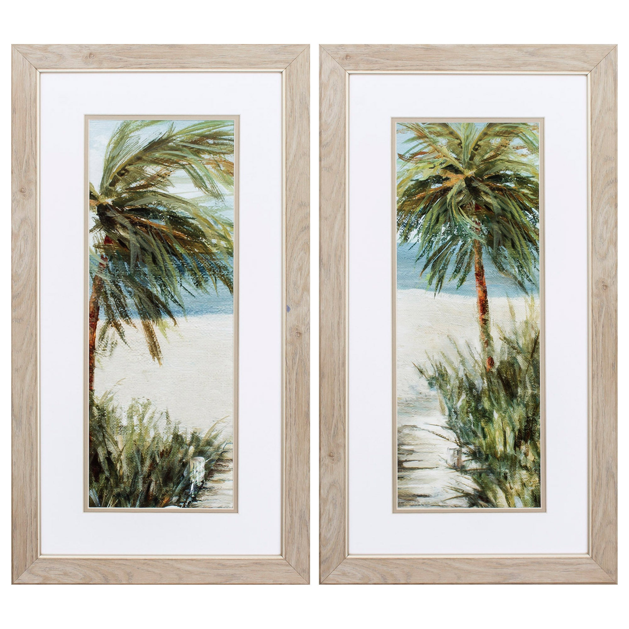 15" X 27" White Frame Beachwalk (Set of 2)