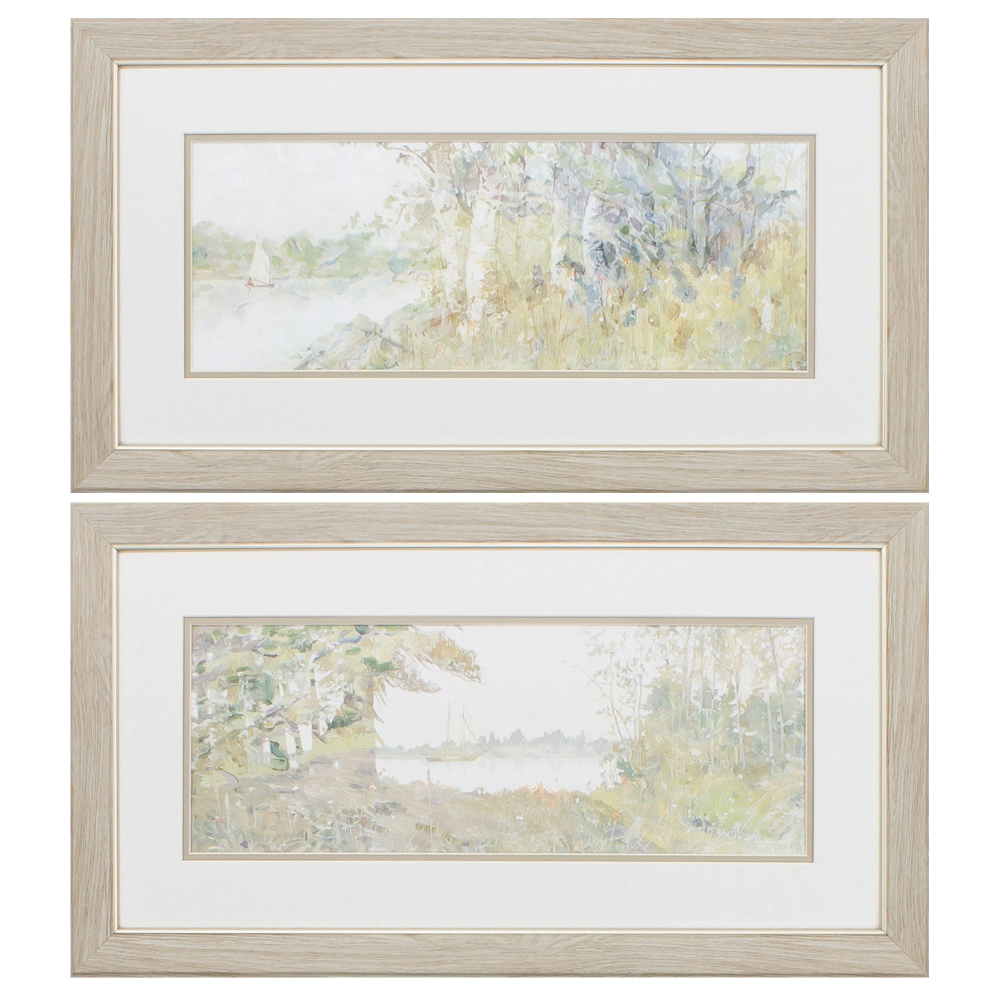 27" X 15" White Frame Impression Yesterday (Set of 2)