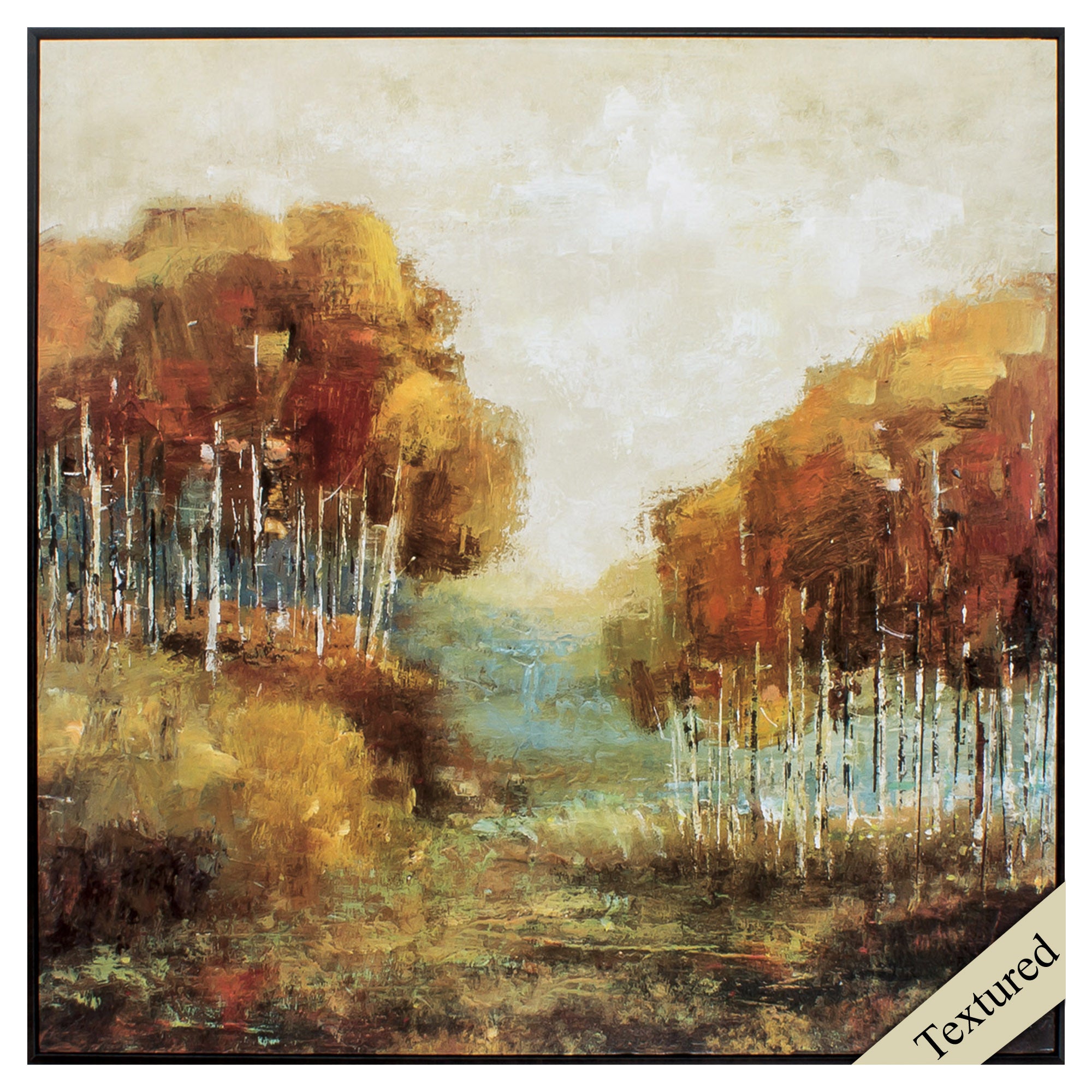 28" X 28" Brown Frame A Weathered Scape II