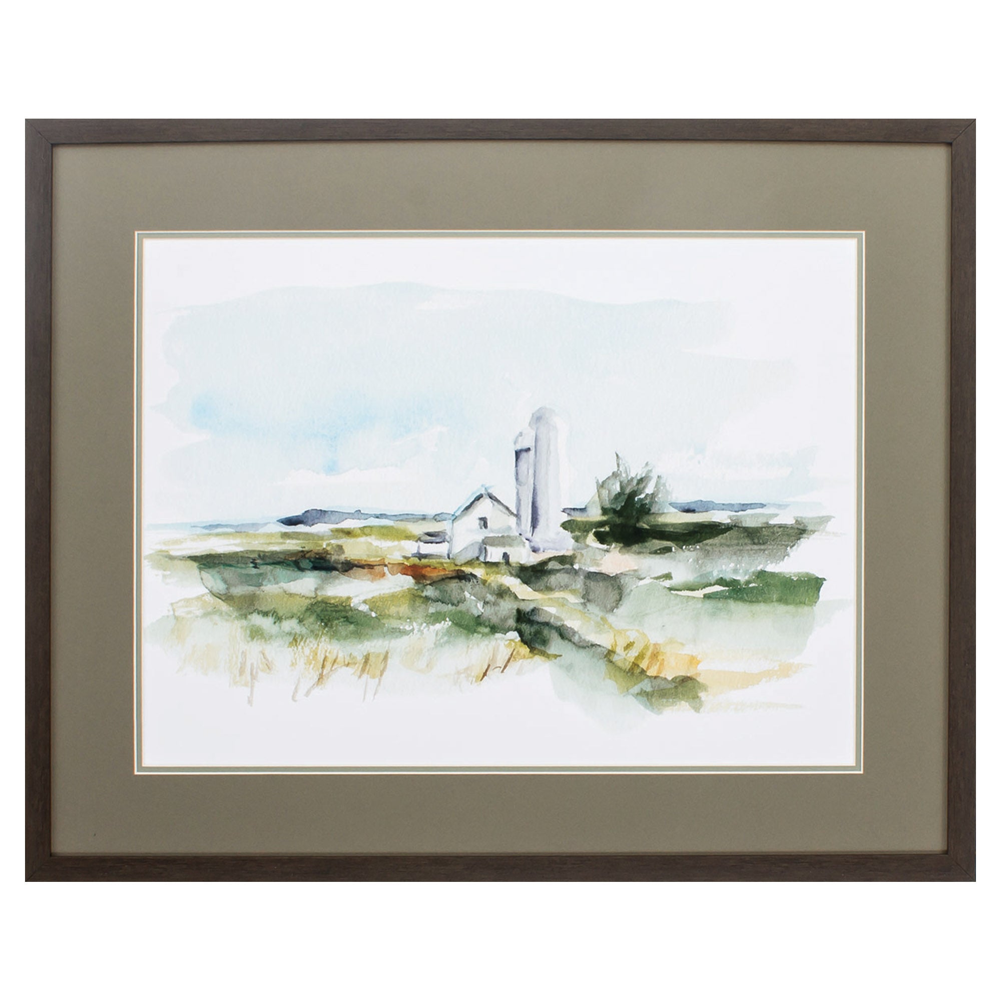 32" X 26" Brown Frame Rural Plein Air I