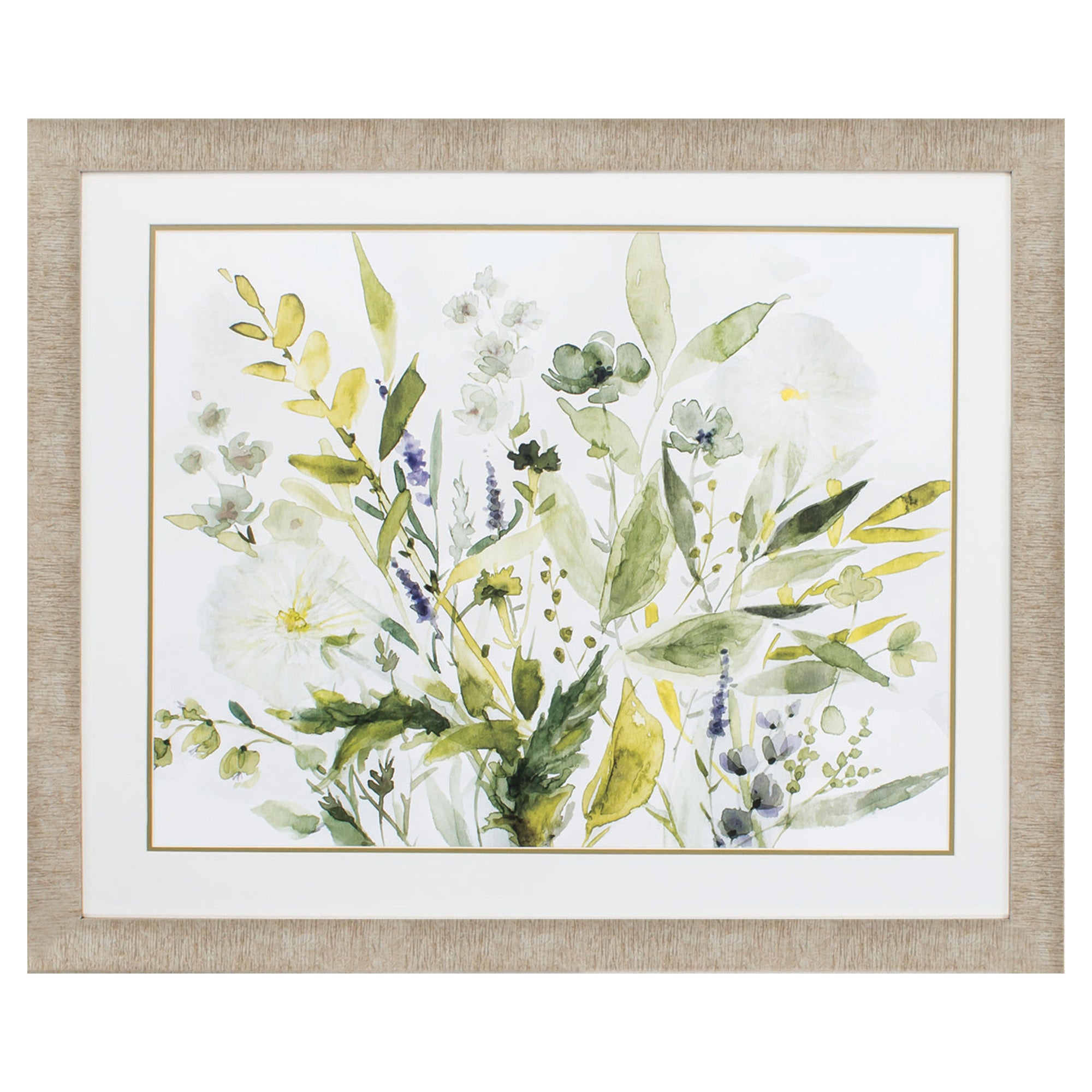 36" X 30" Champagne Gold Color Frame  Olive Greens