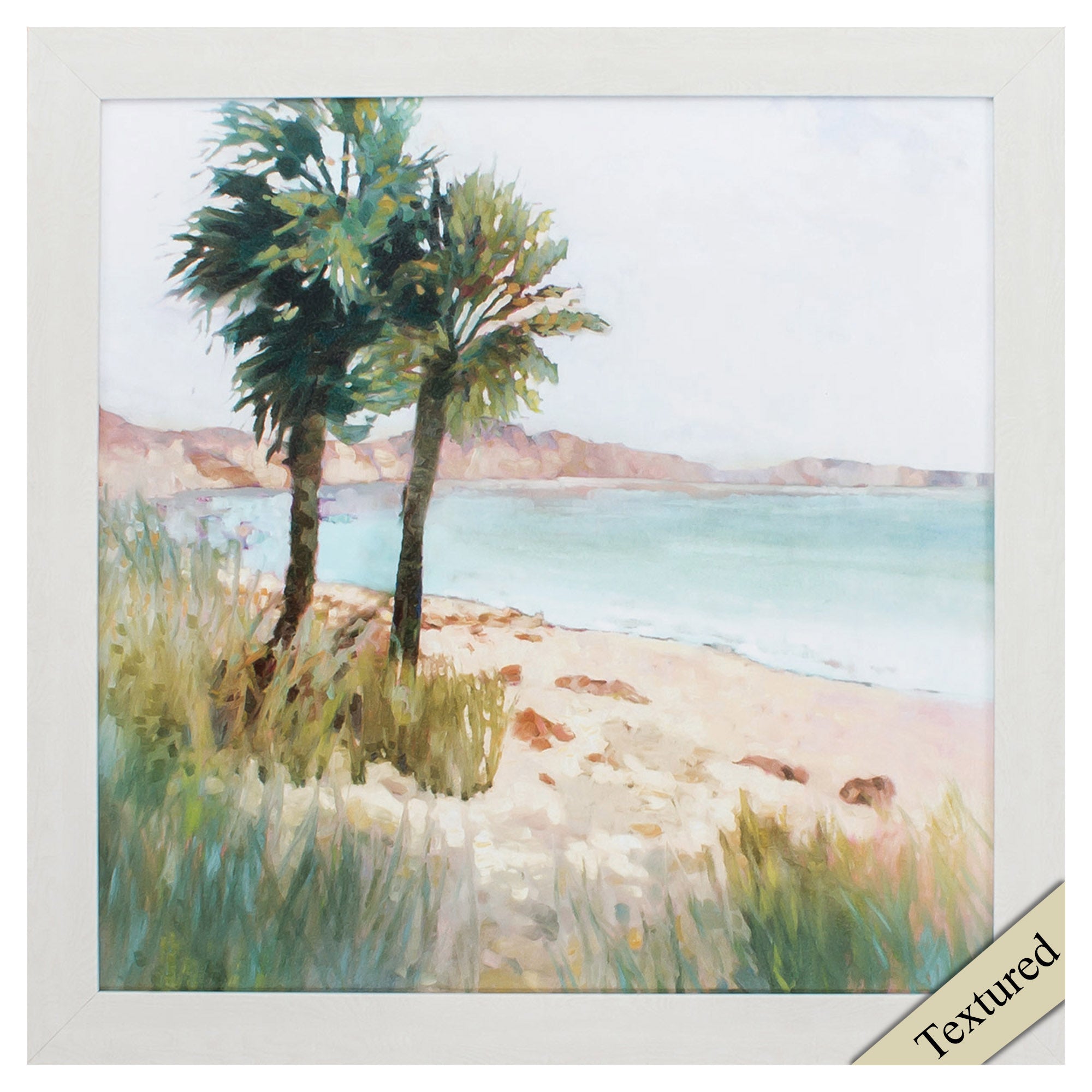 27" X 27" White Frame Coastal Palms I