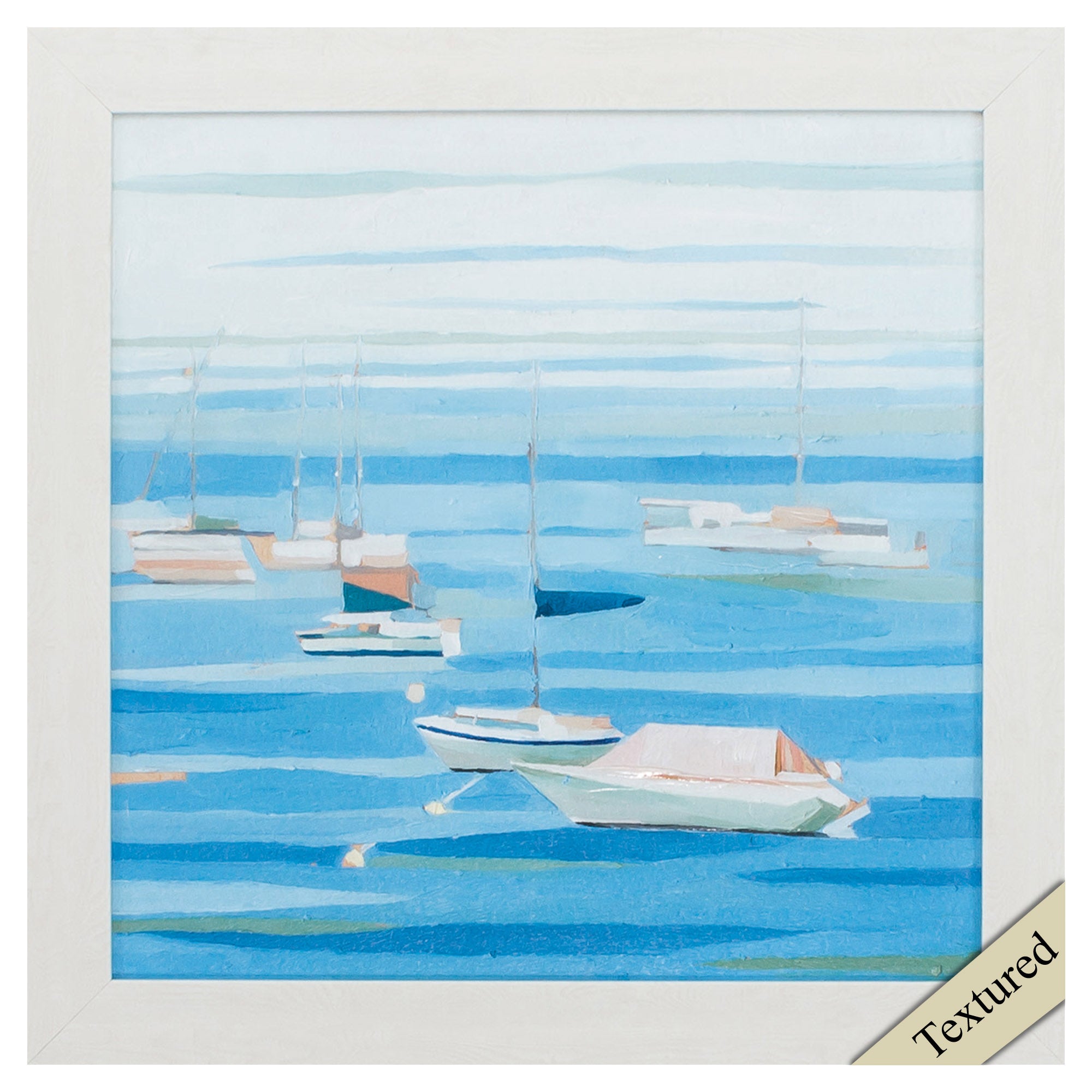 23" X 23" White Frame Summer Regatta I