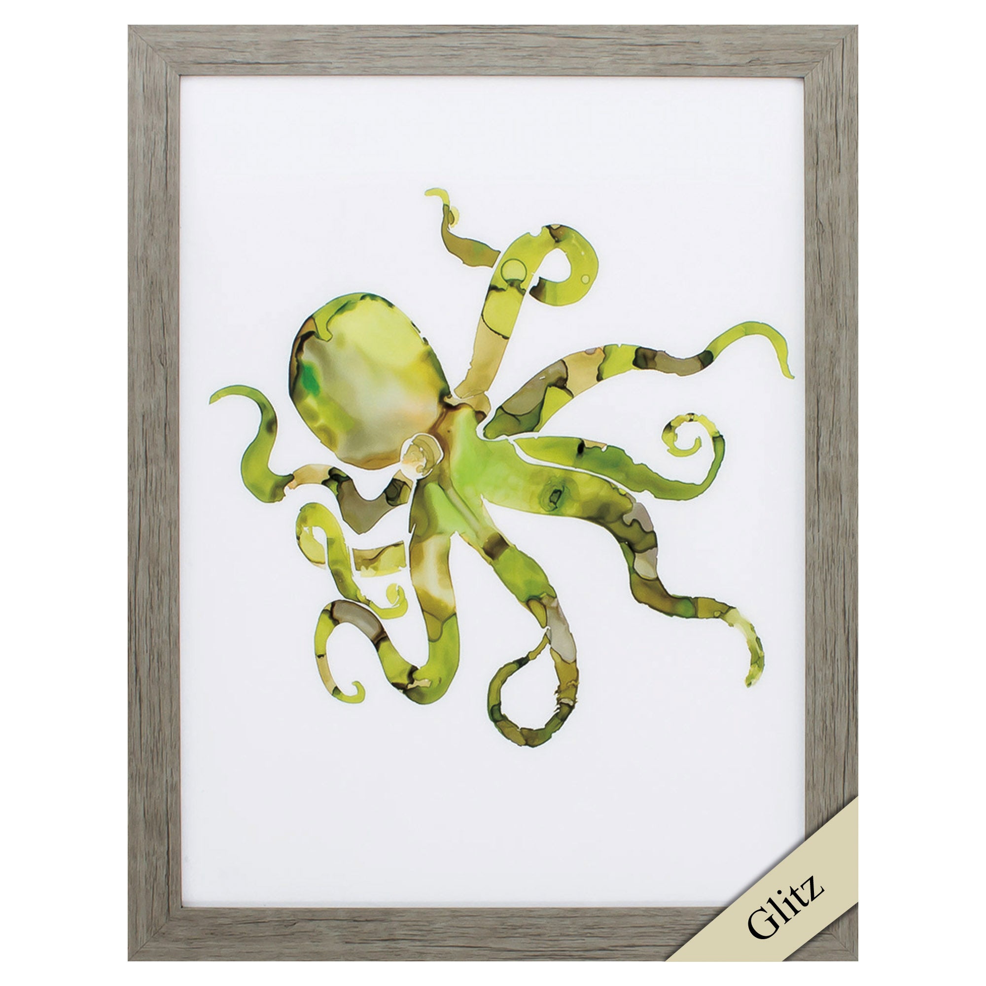 21" X 27" Woodtoned Frame Octopus