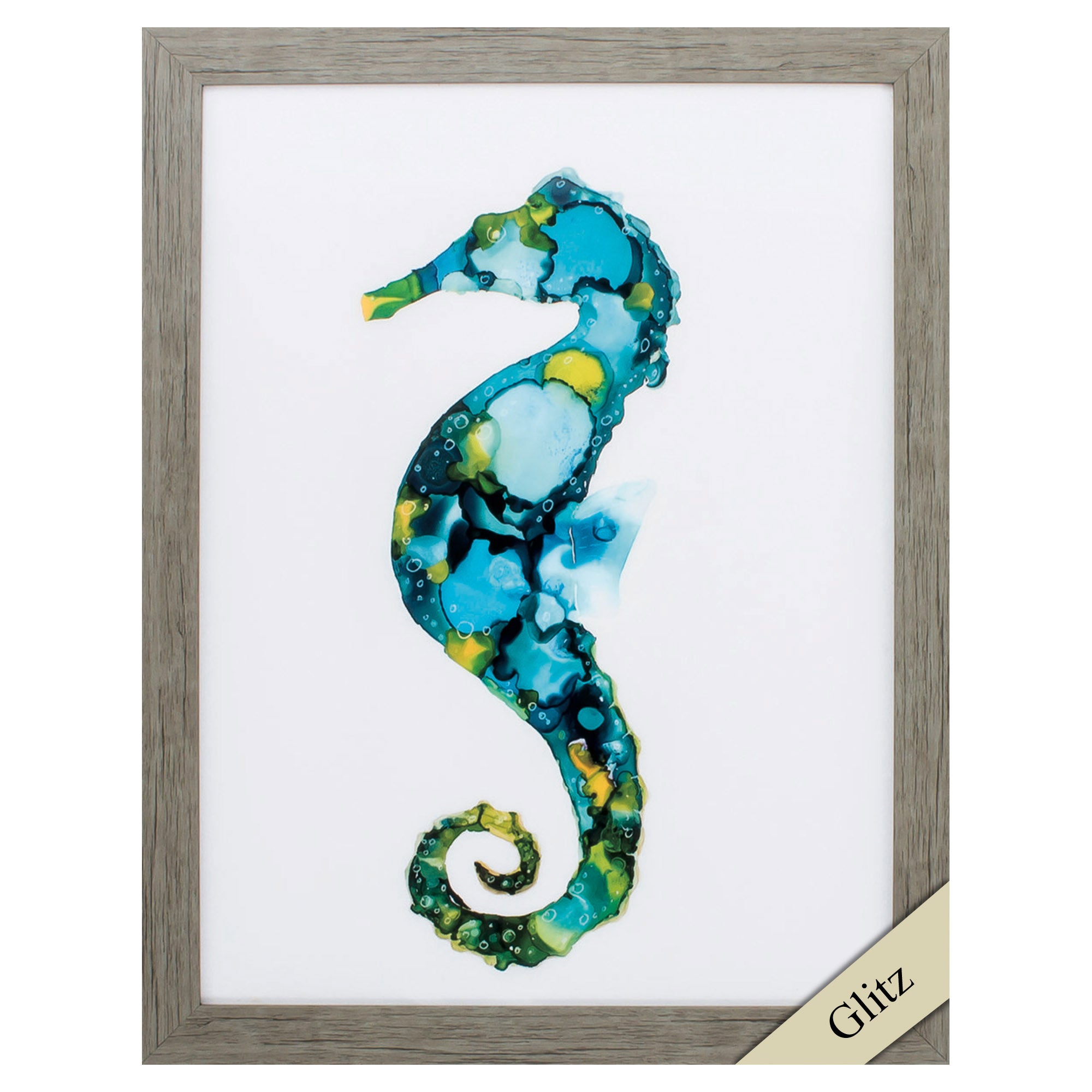 21" X 27" Woodtoned Frame Seahorse