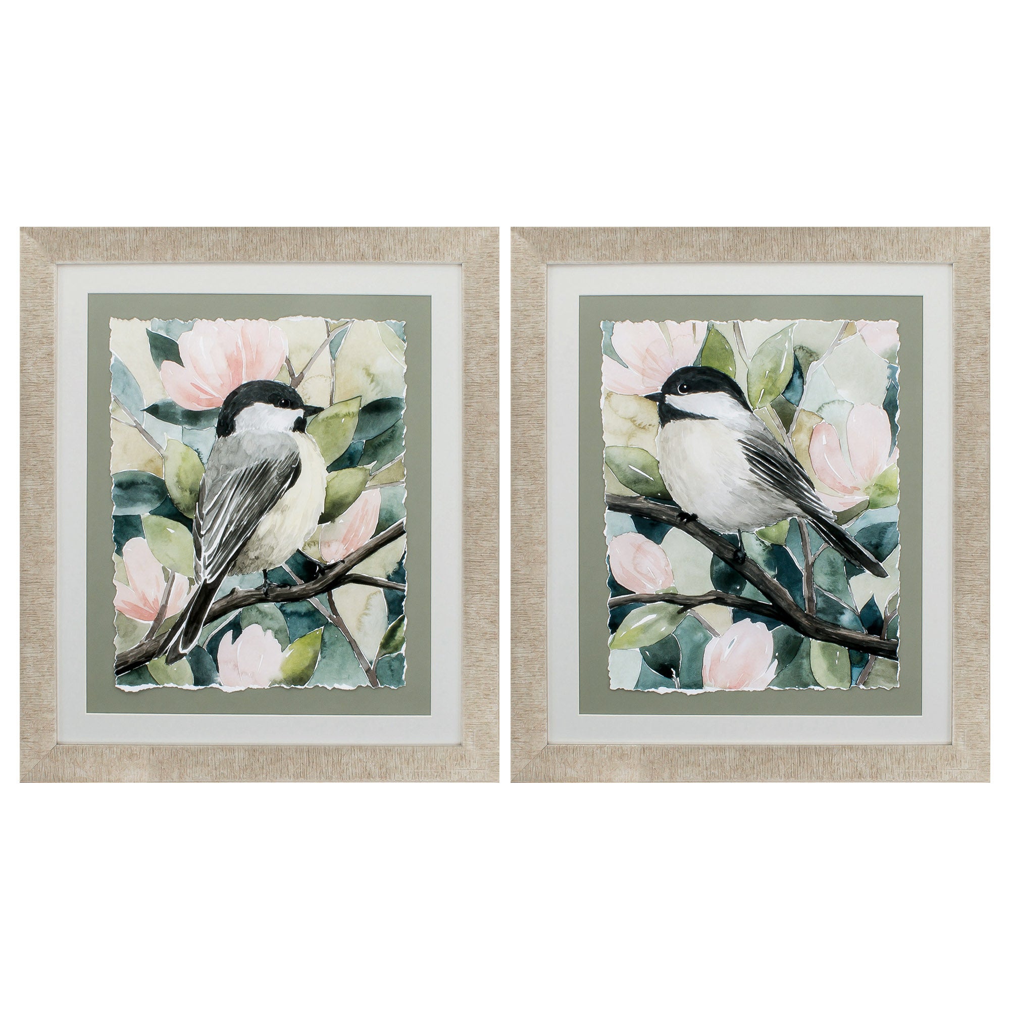 25" X 29" Champagne Gold Color Frame  Veiled Aviary (Set of 2)