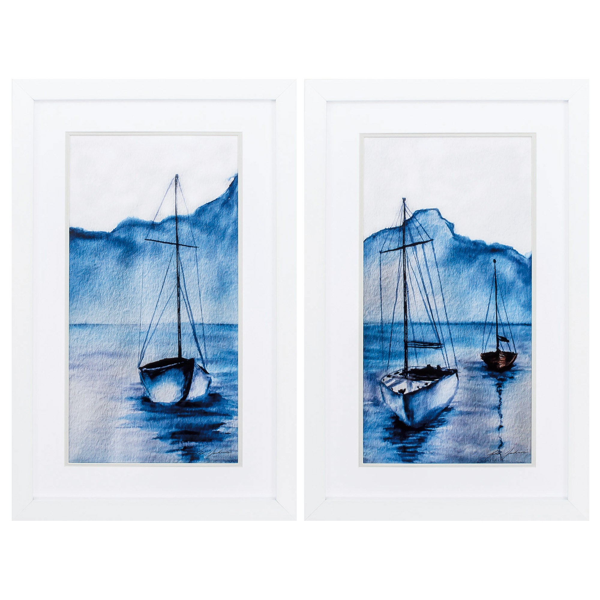20" X 31" White Frame Sails (Set of 2)