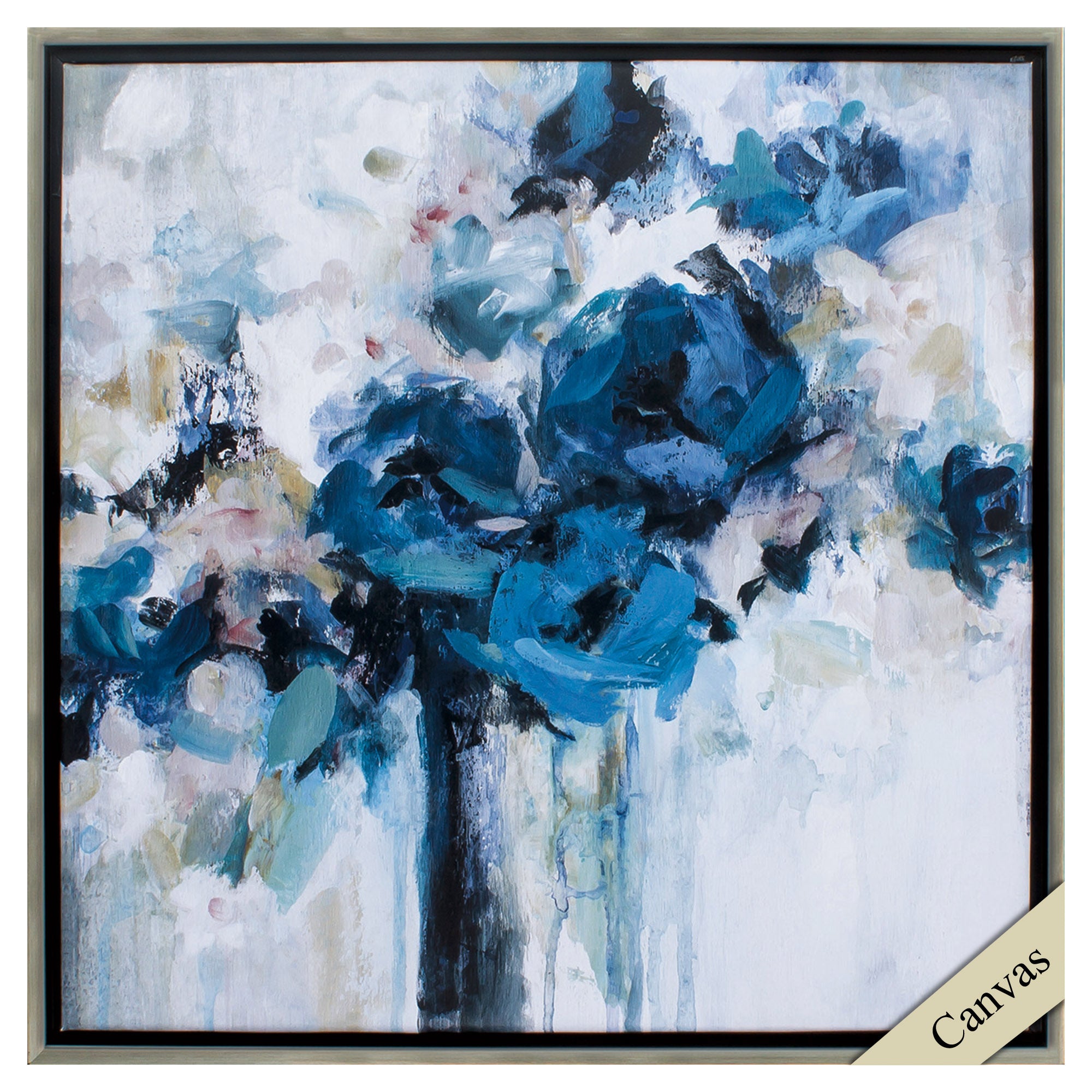 30" X 30" Silver Frame Midnight Splash