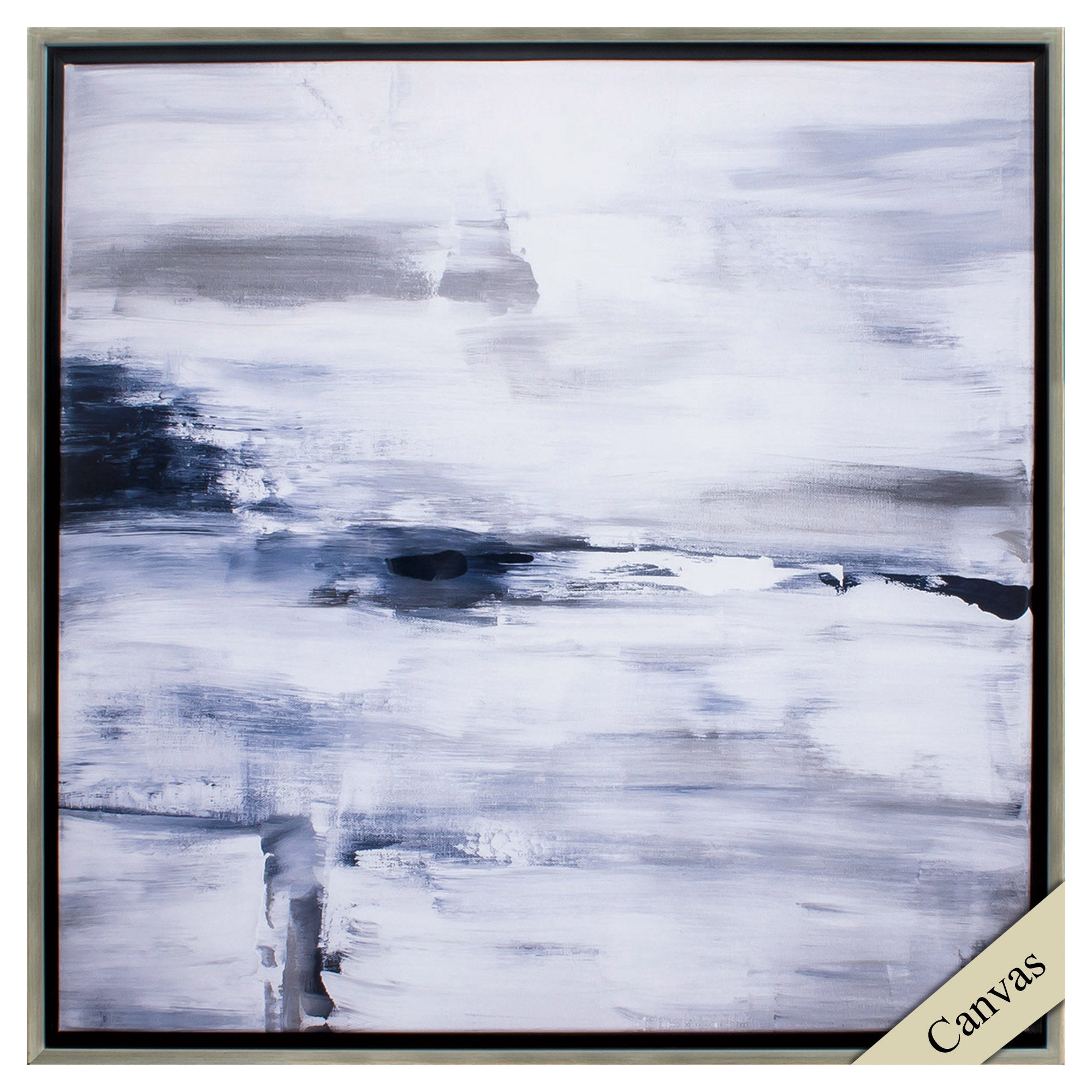 30" X 30" Silver Frame Shifting Tides I