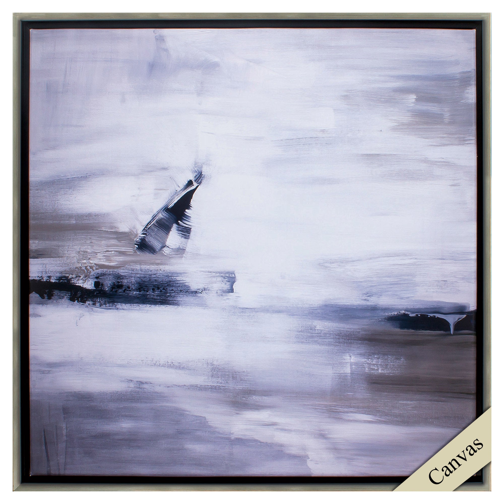 30" X 30" Silver Frame Shifting Tides II