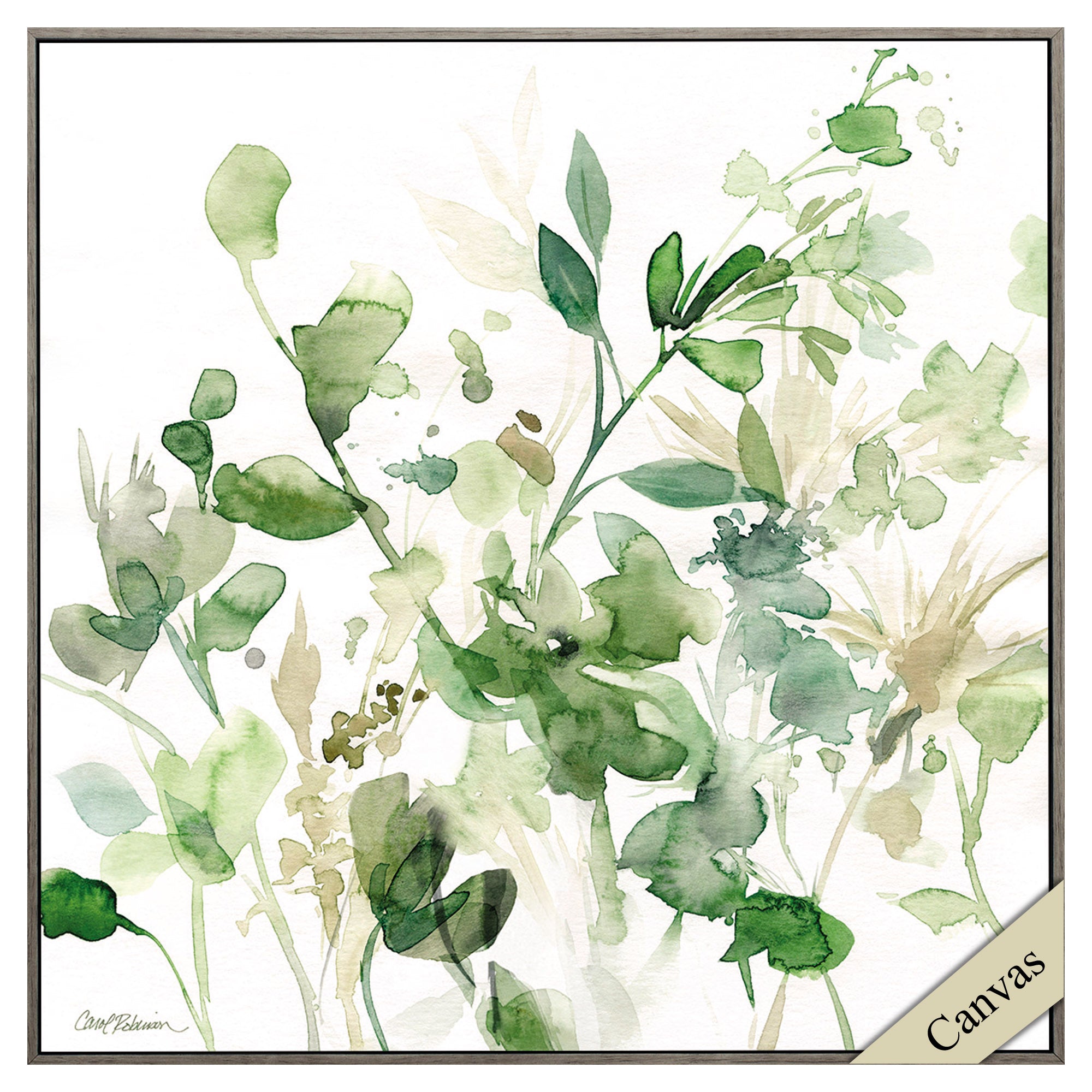 30" X 30" Woodtoned Frame Sage Garden I