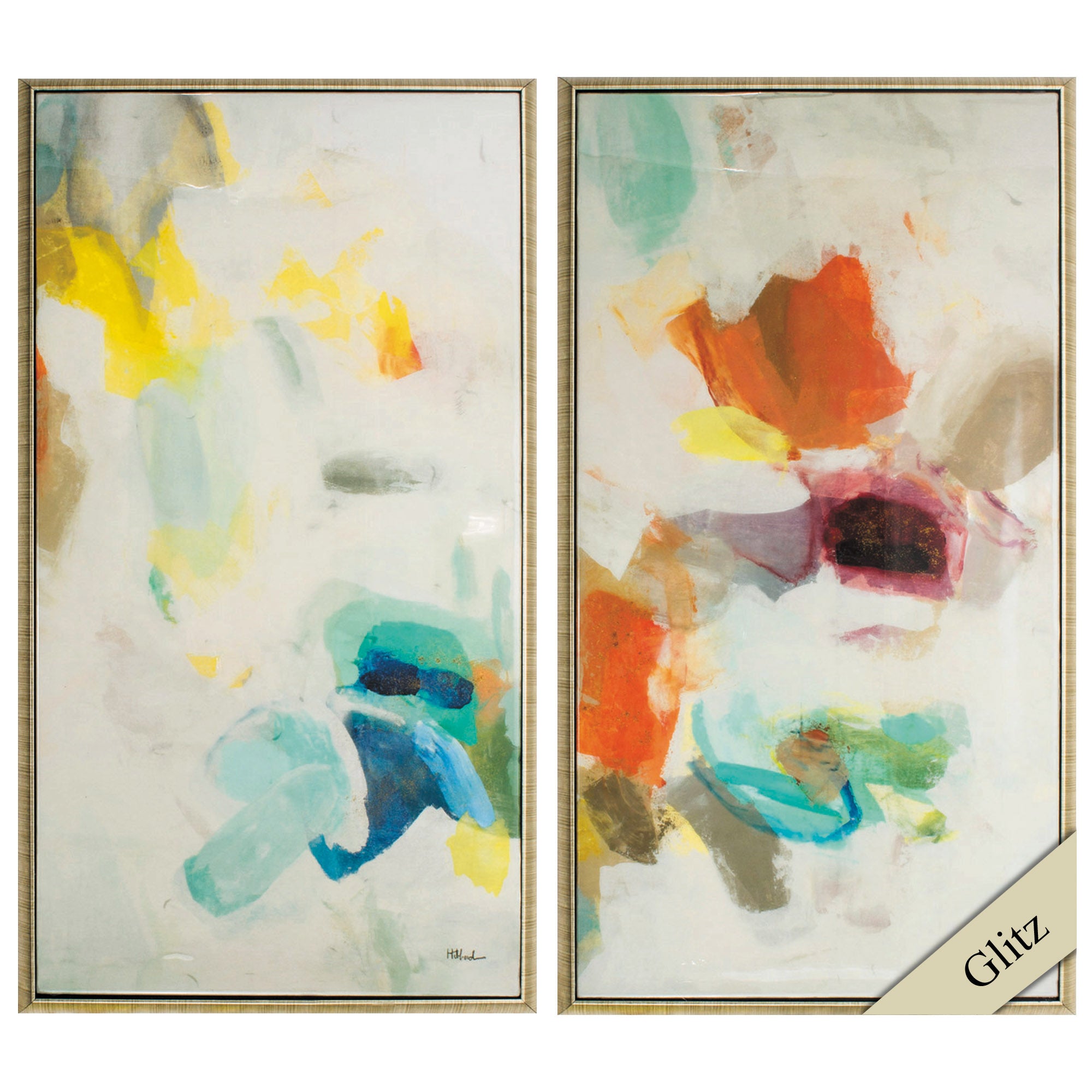 20" X 36" Gold Frame Conundrums (Set of 2)