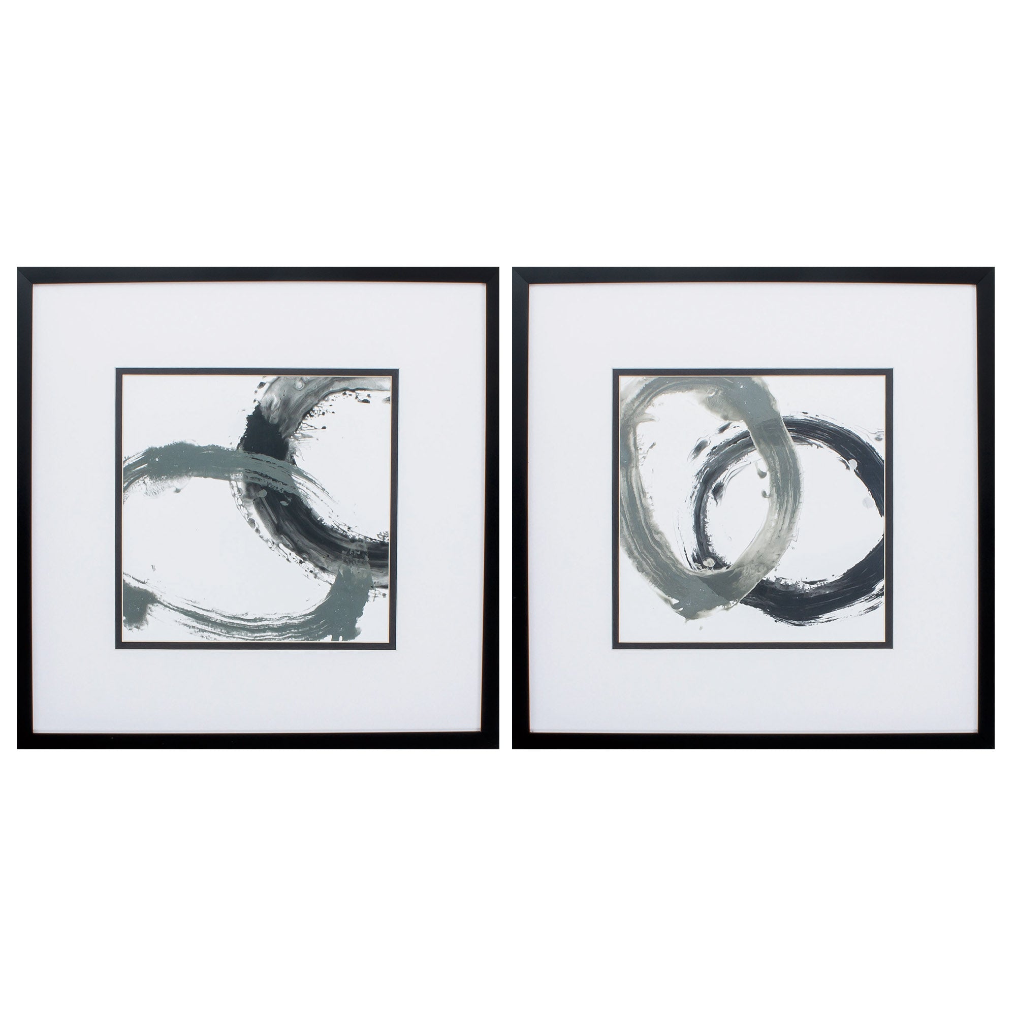 21" X 21" Silver Frame Circular Reaction (Set of 2)