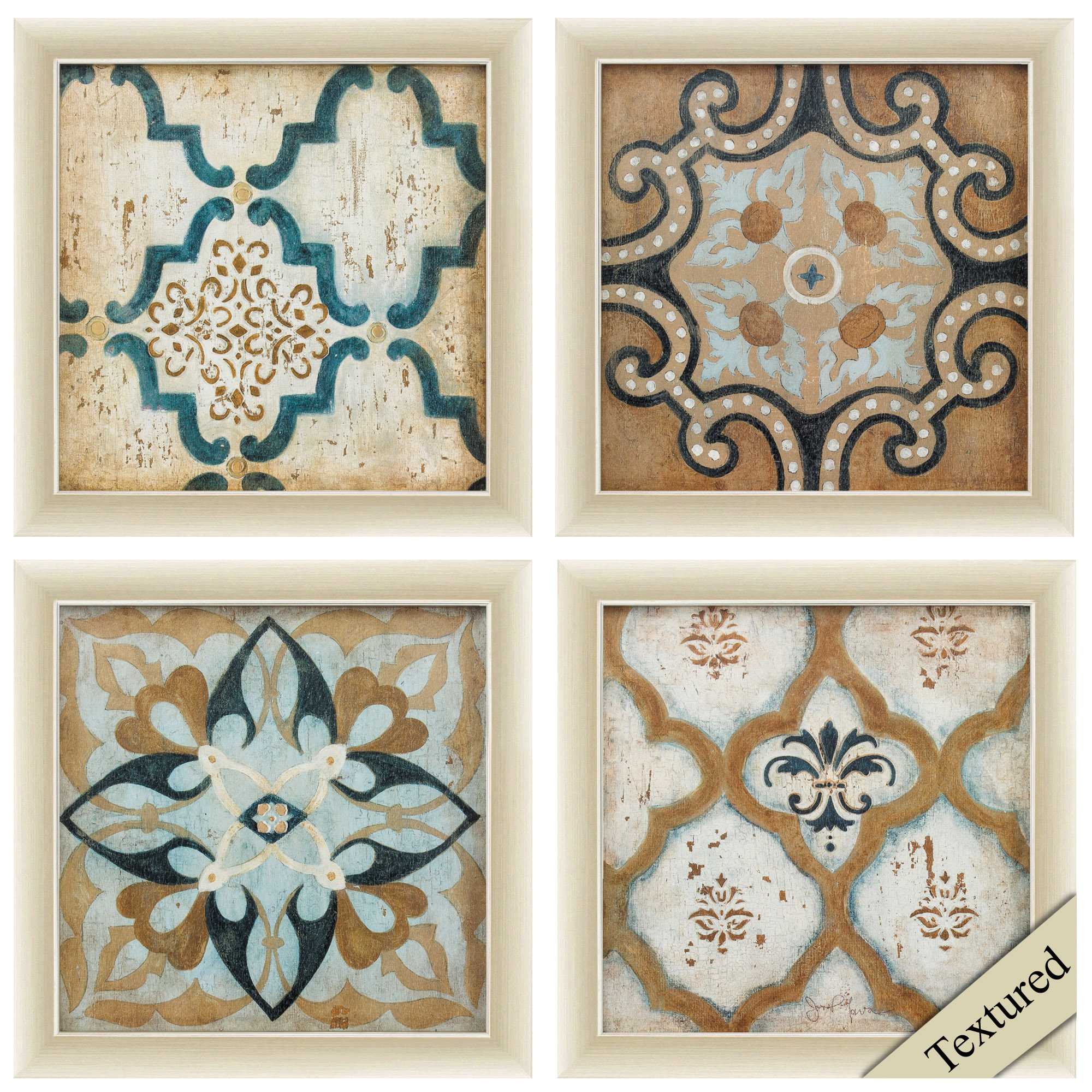 14" X 14" Champagne Gold Color Frame  Villa Umbra Set of 4