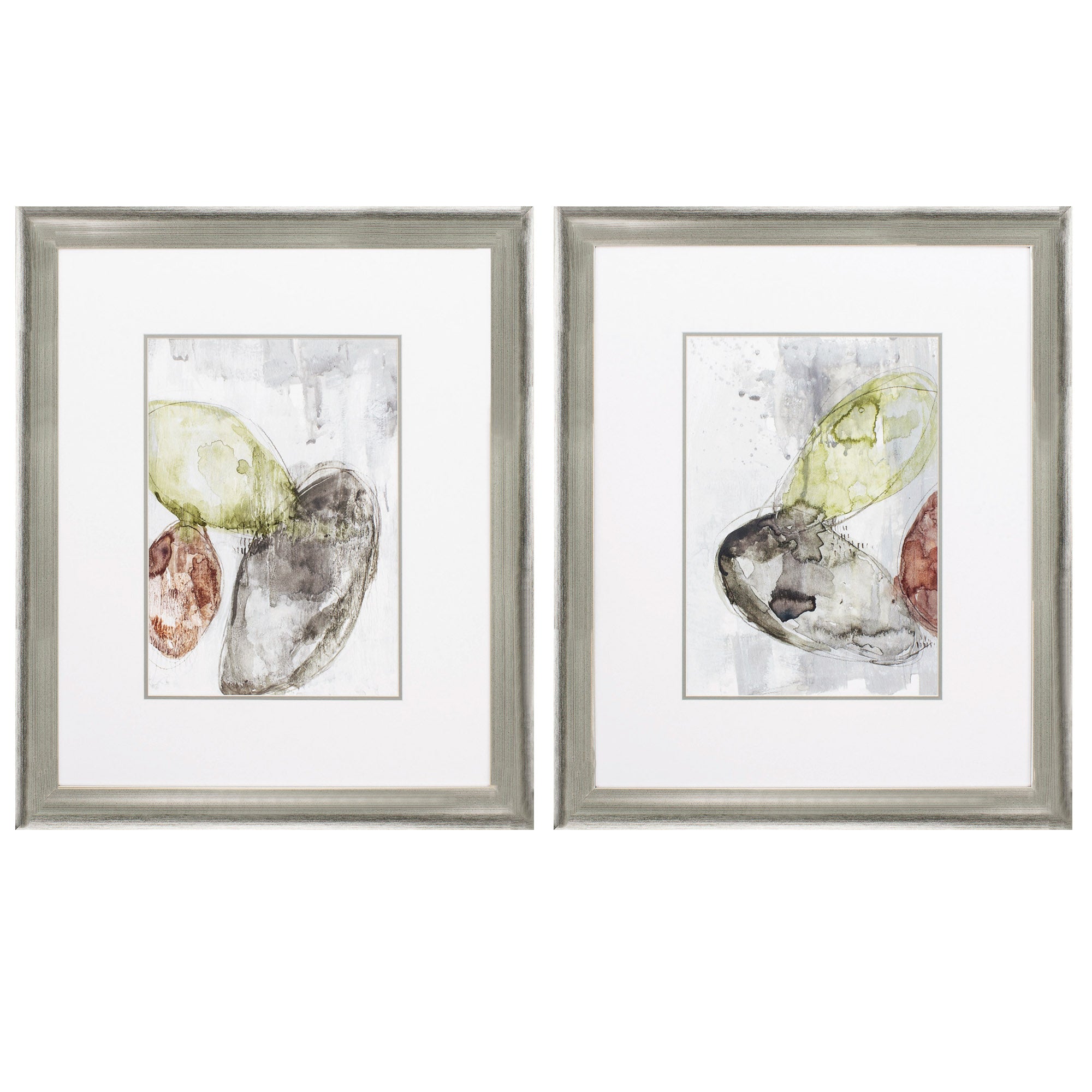 28" X 34" Silver Frame Earth Orbs (Set of 2)