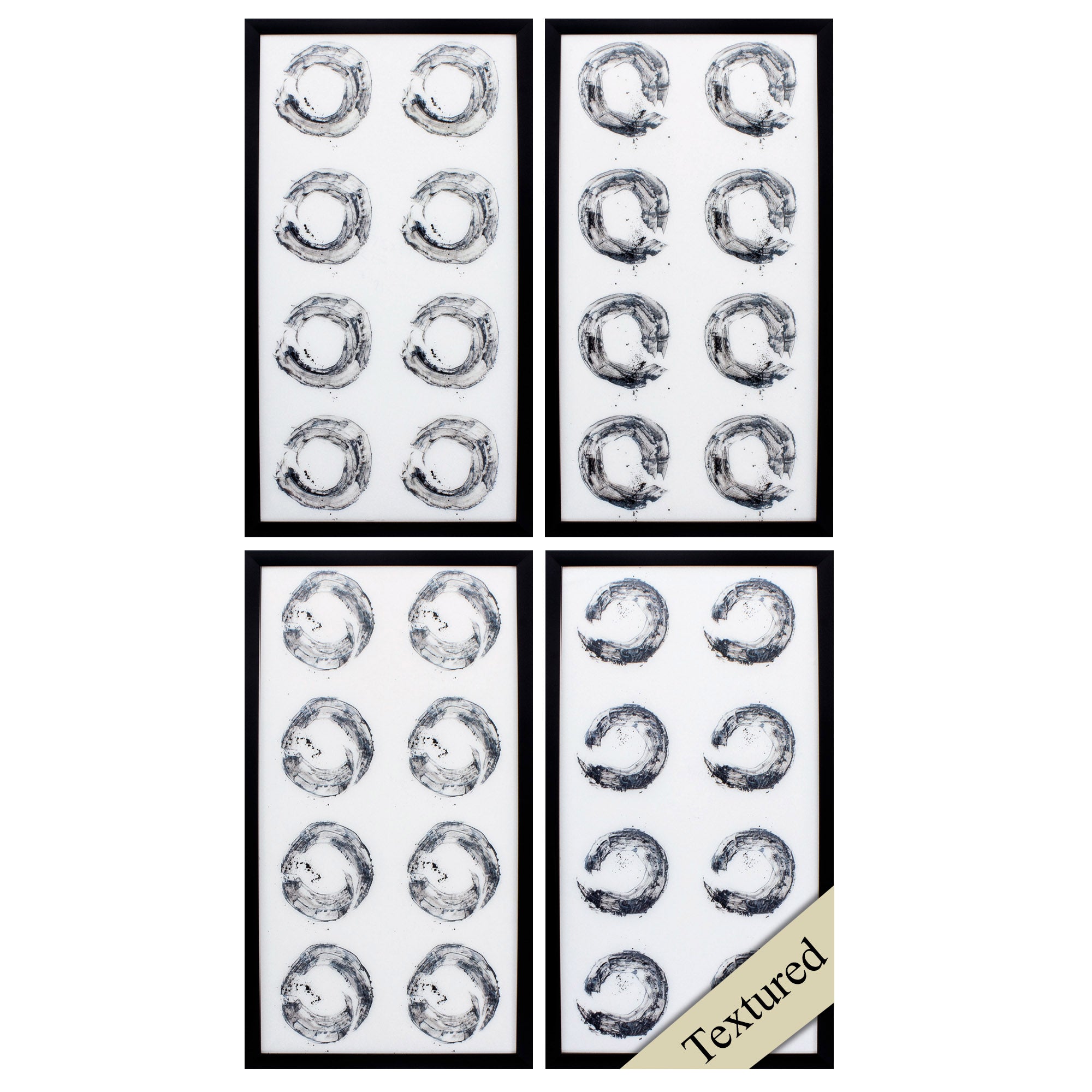 14" X 26" Silver Frame Cosmic Rings (Set of 4)