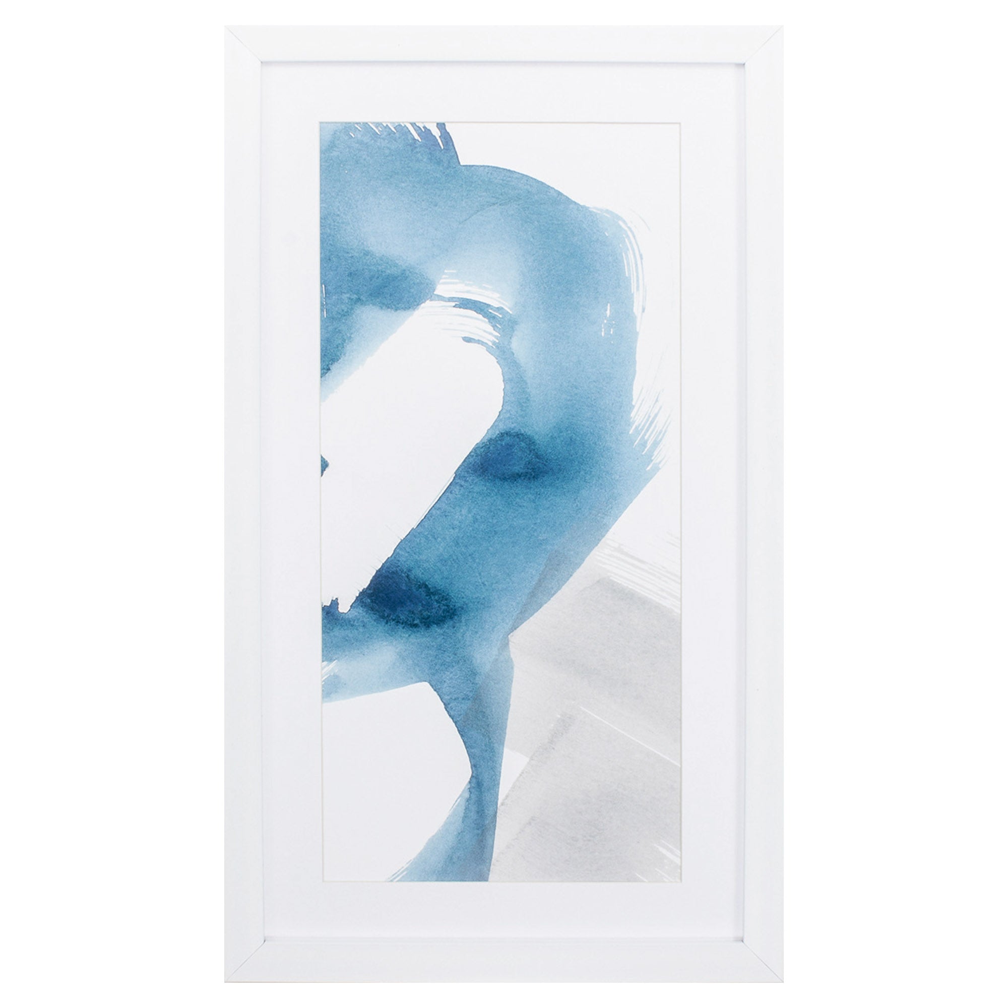 21" X 36" White Frame Breaking Blue II
