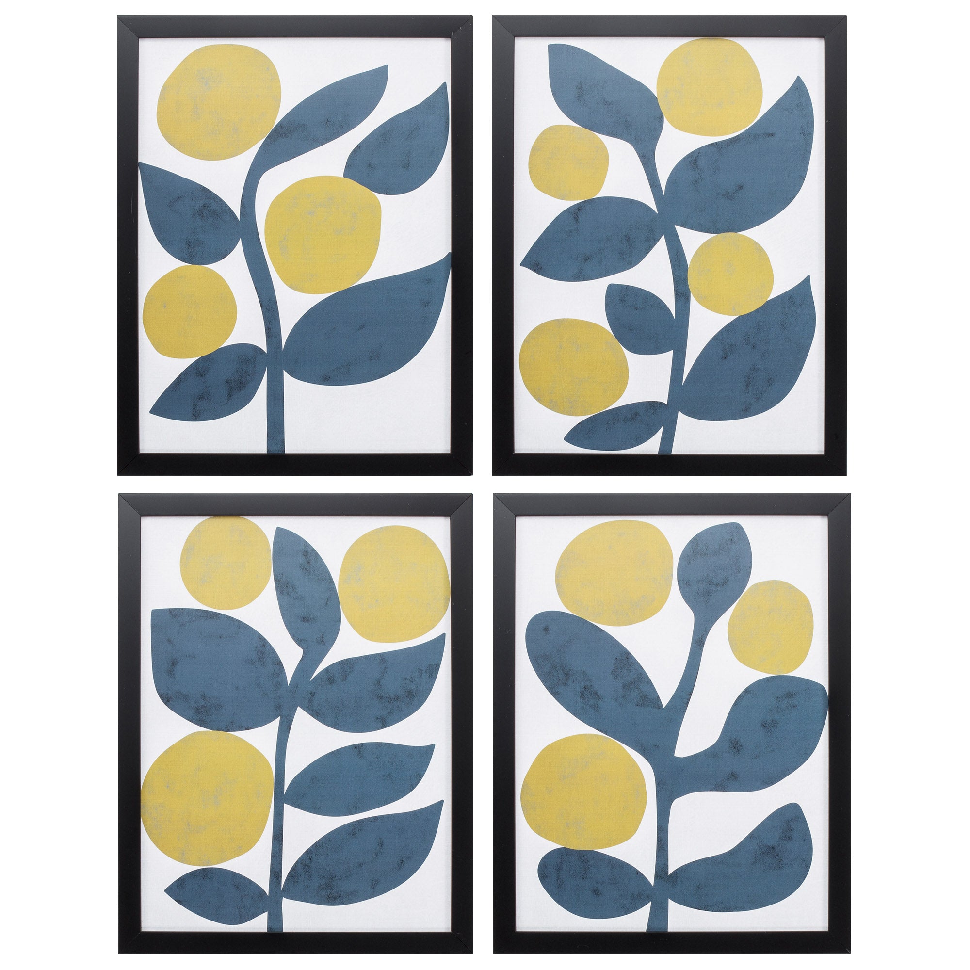 13" X 17" Silver Frame Branch (Set of 4)