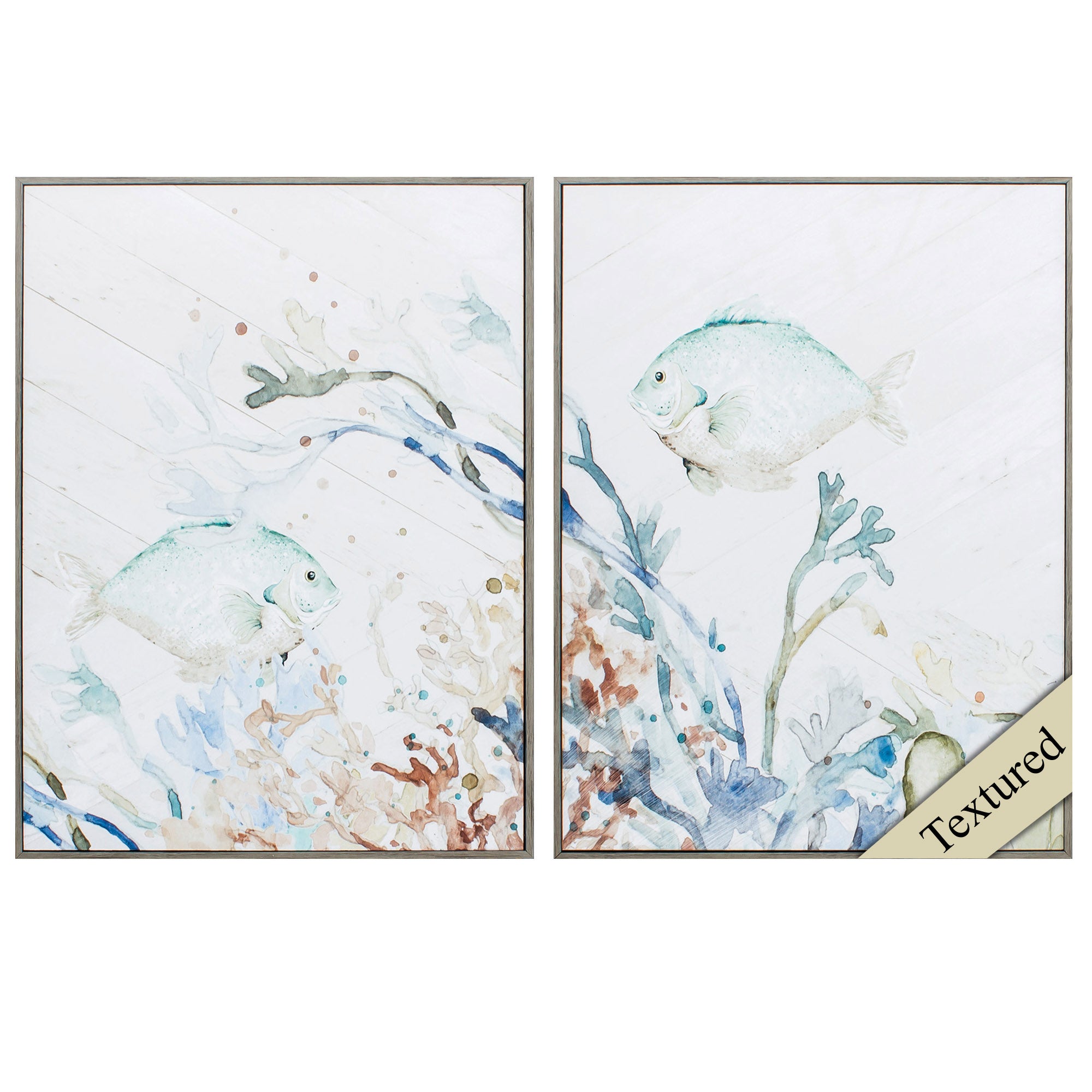 18" X 24" Woodtoned Frame Under The Sea (Set of 2)
