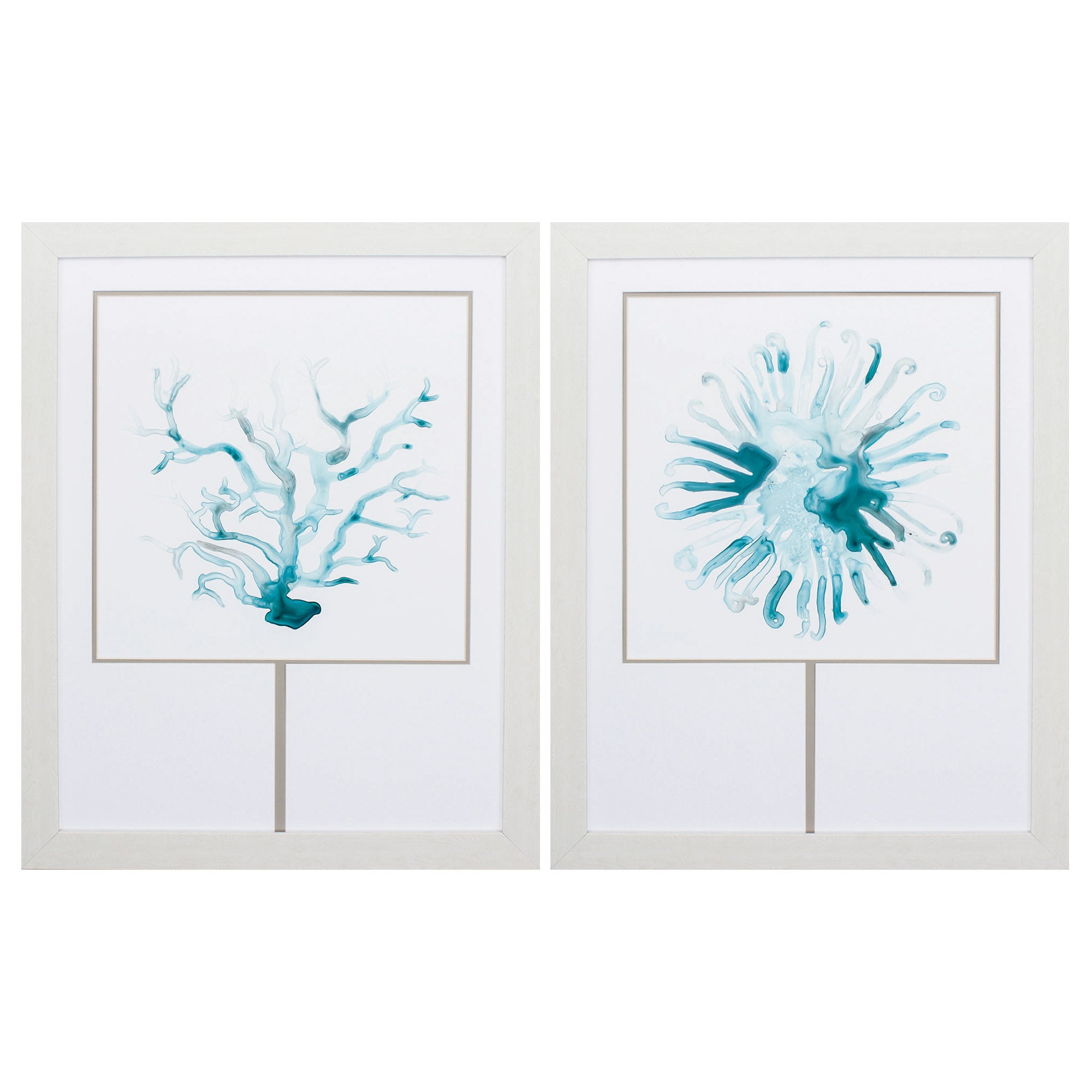 26" X 33" White Frame Ocean Cameo (Set of 2)