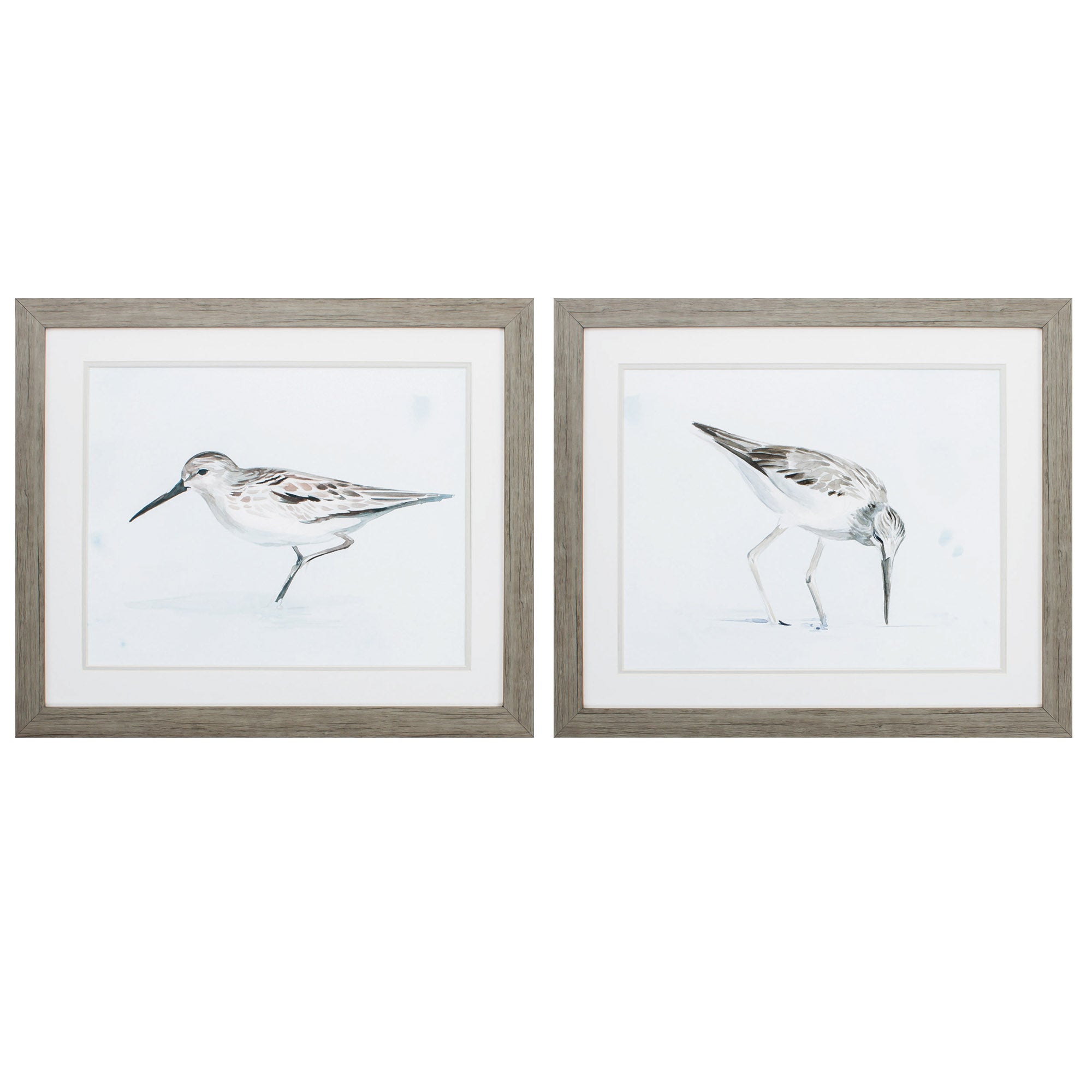 27" X 23" Woodtoned Frame Sandpiper Reflection (Set of 2)