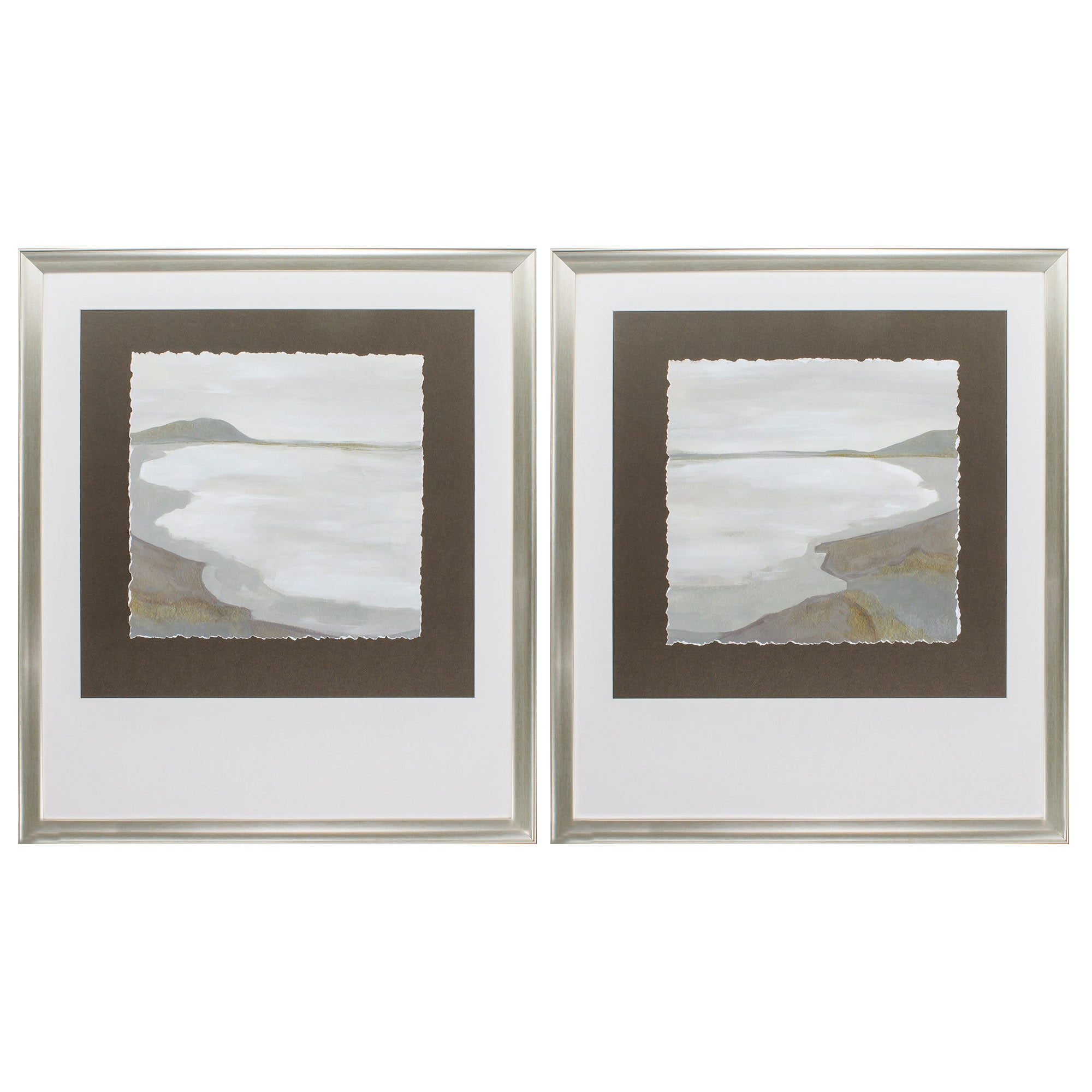 31" X 36" Silver Frame Coastal Contour (Set of 2)