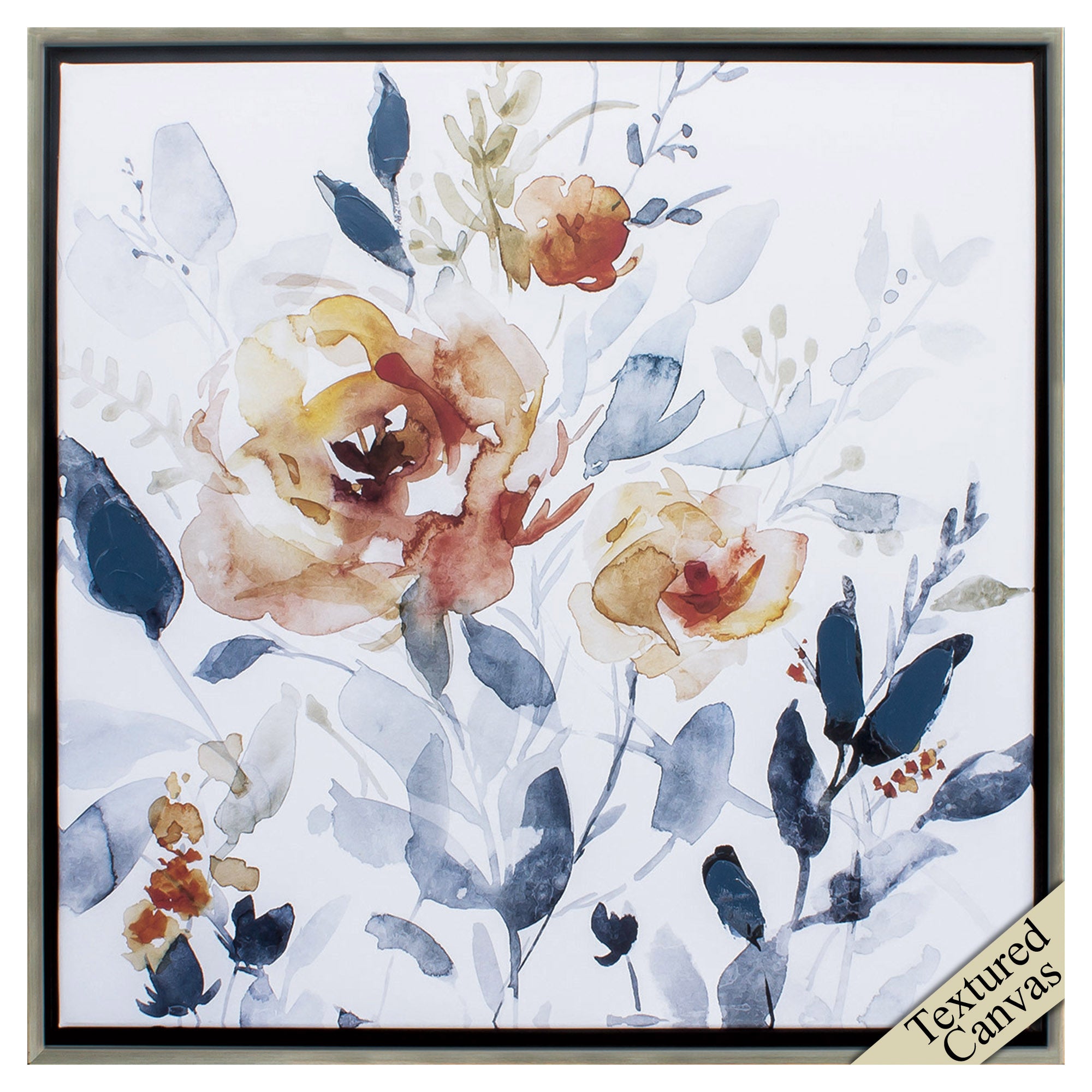 30" X 30" Silver Frame Flowering Branches II