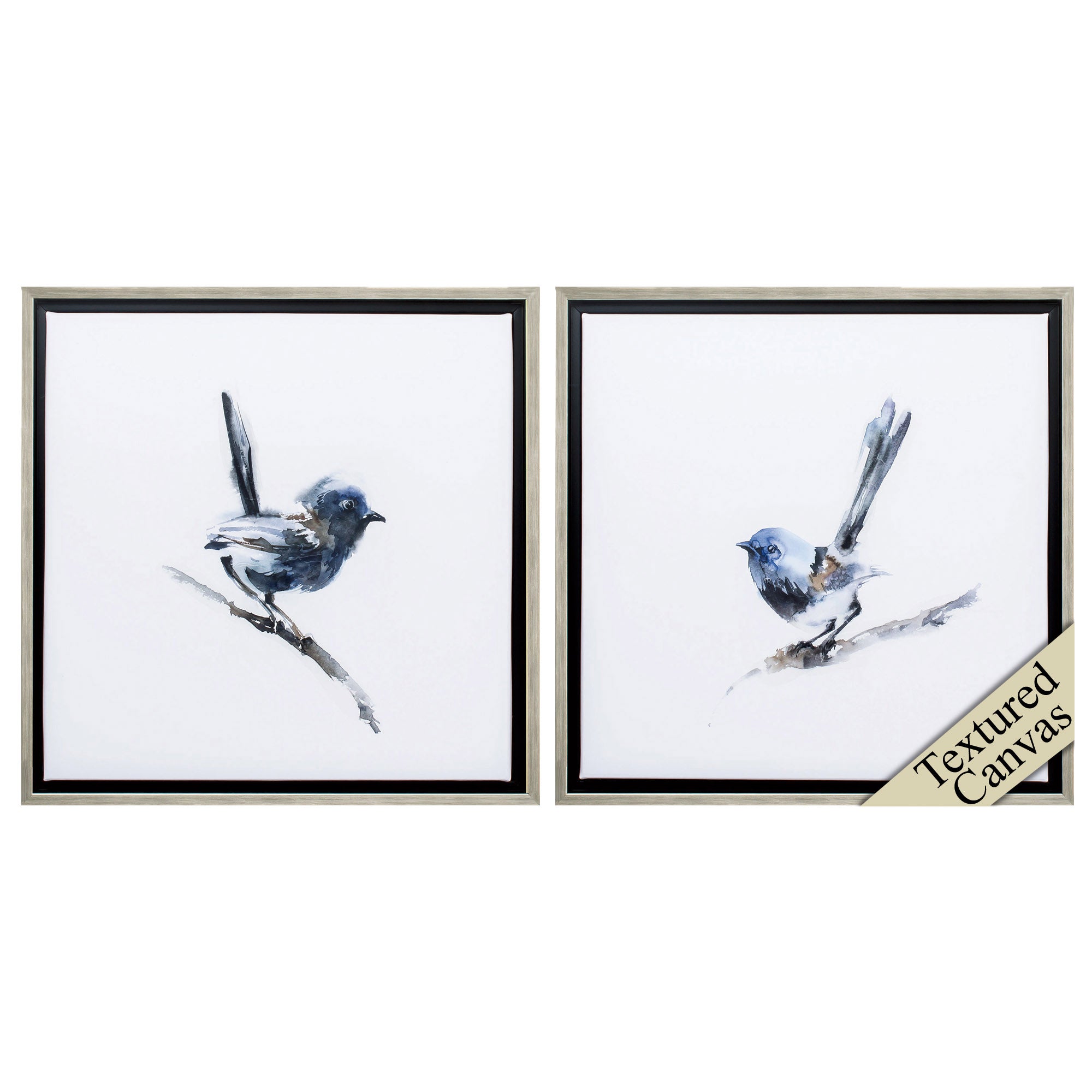 21" X 21" Silver Frame At Attention Waiting (Set of 2)