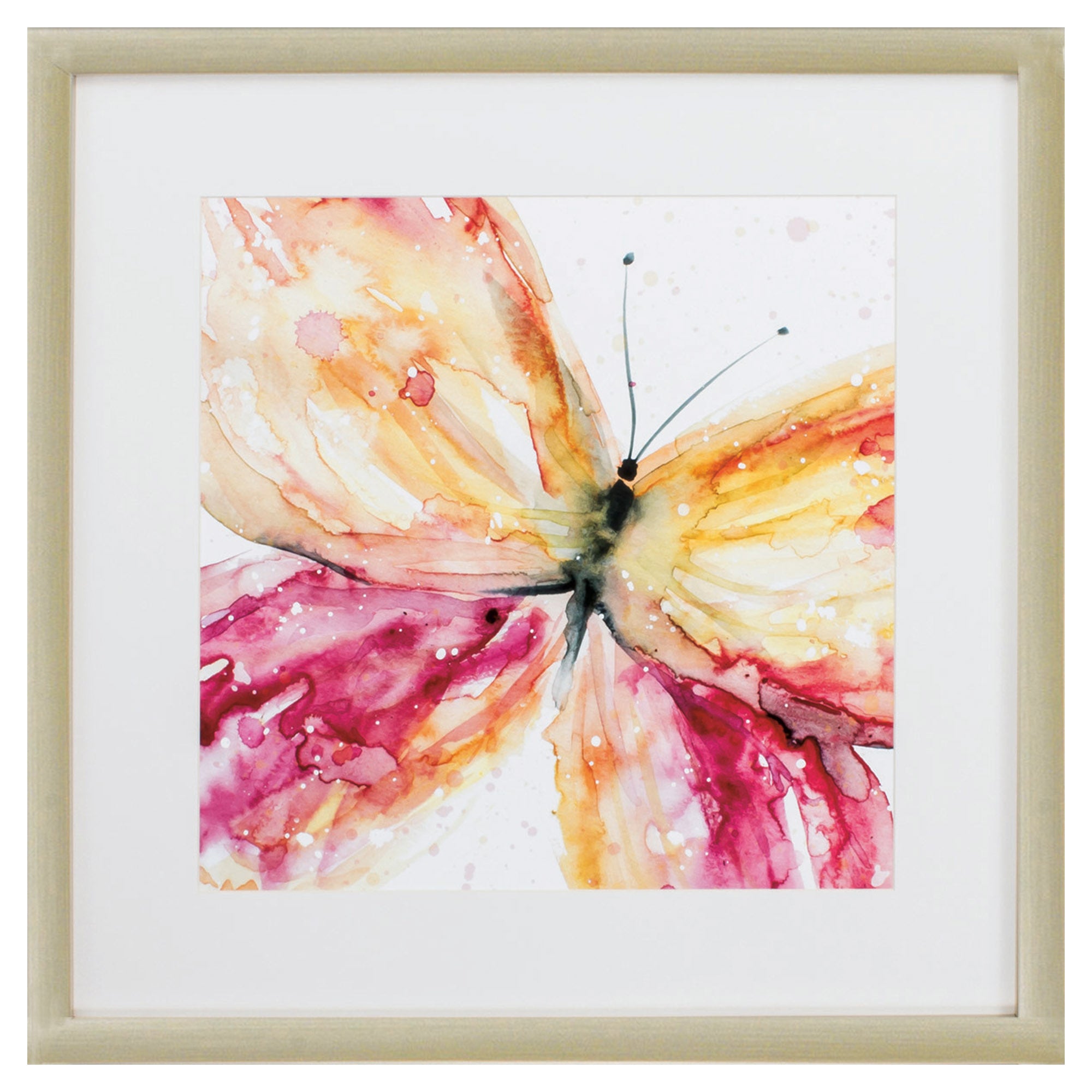 29" X 29" Champagne Gold Color Frame  Butterfly Fling I