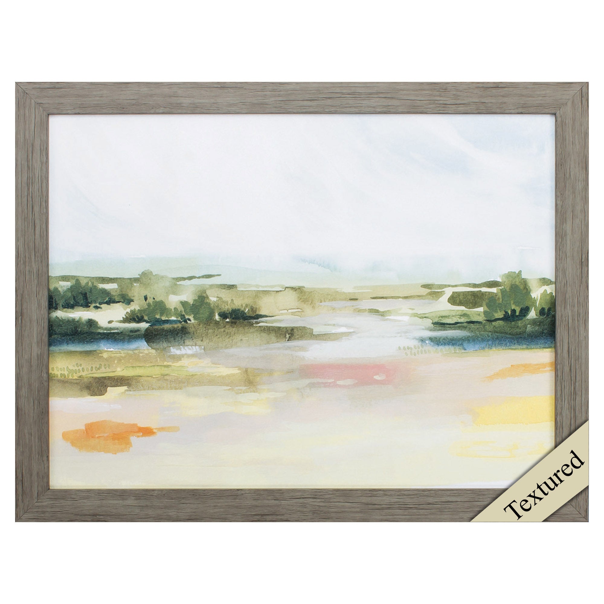 27" X 21" Woodtoned Frame Sunlit Marsh II