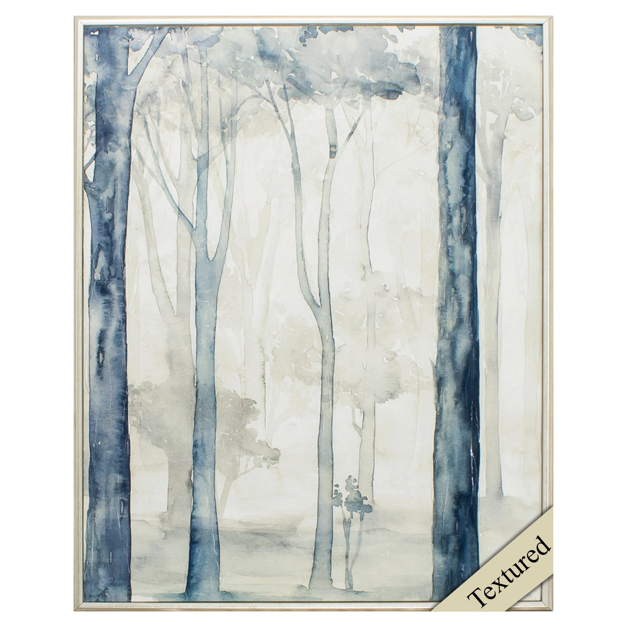 17" X 21" Brushed Silver Frame Whispering Woodland I