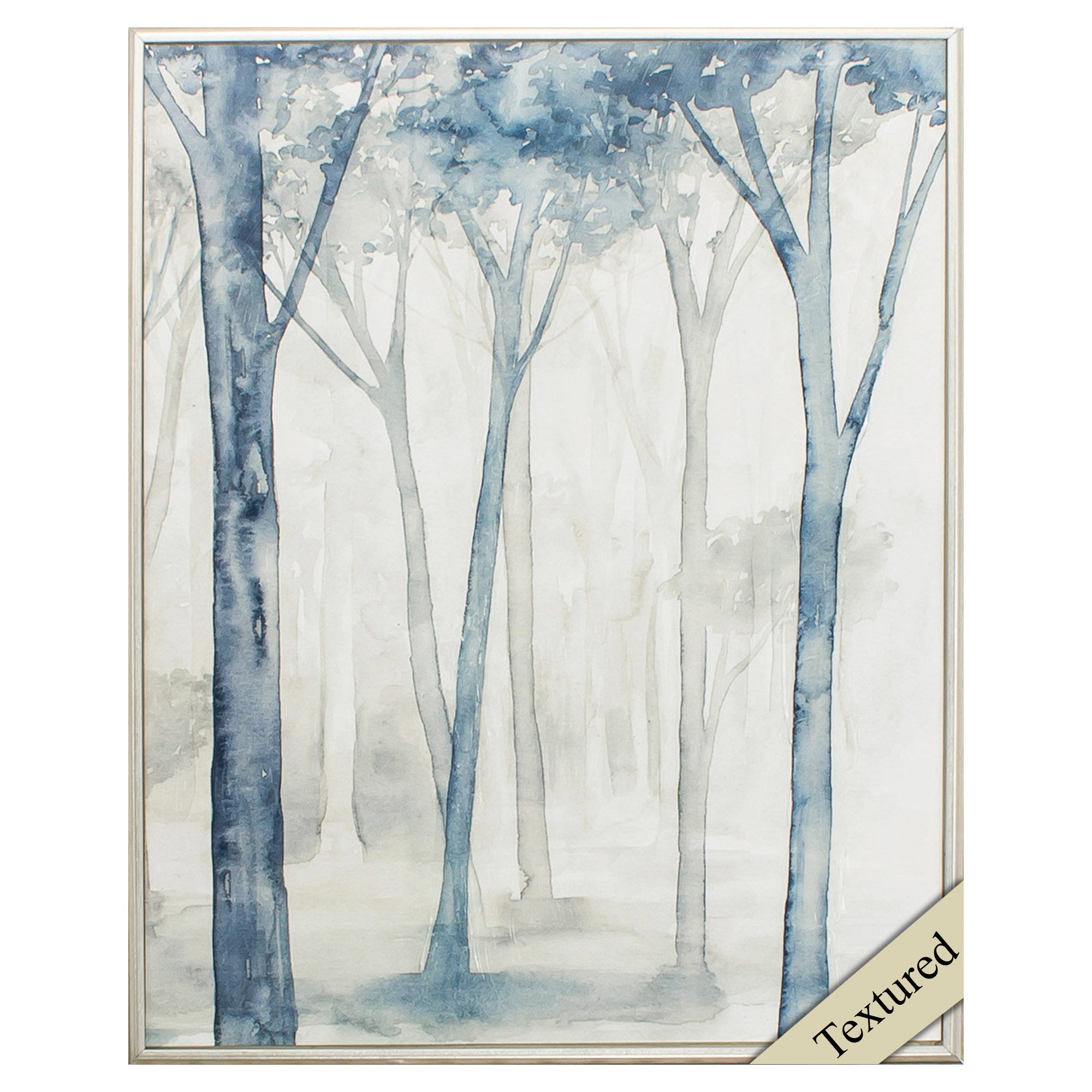 17" X 21" Brushed Silver Frame Whispering Woodland II