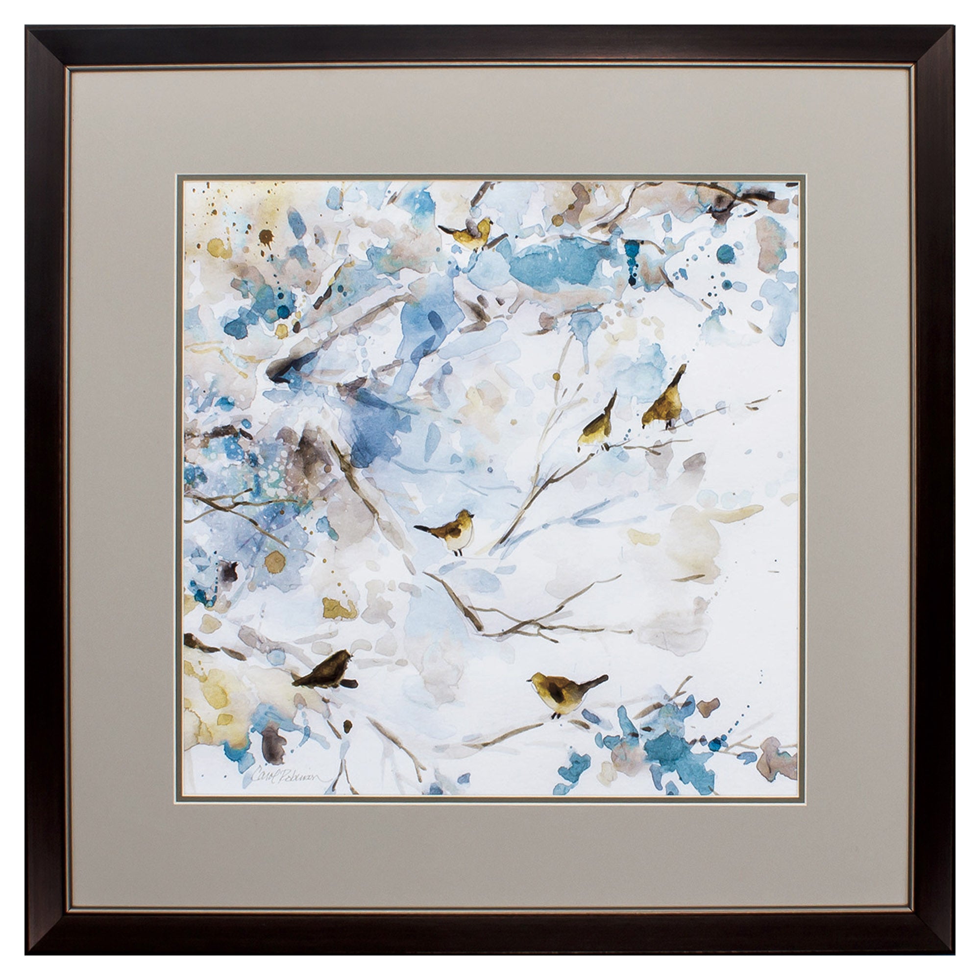 30" X 30" Brown Frame Topaz Spring I