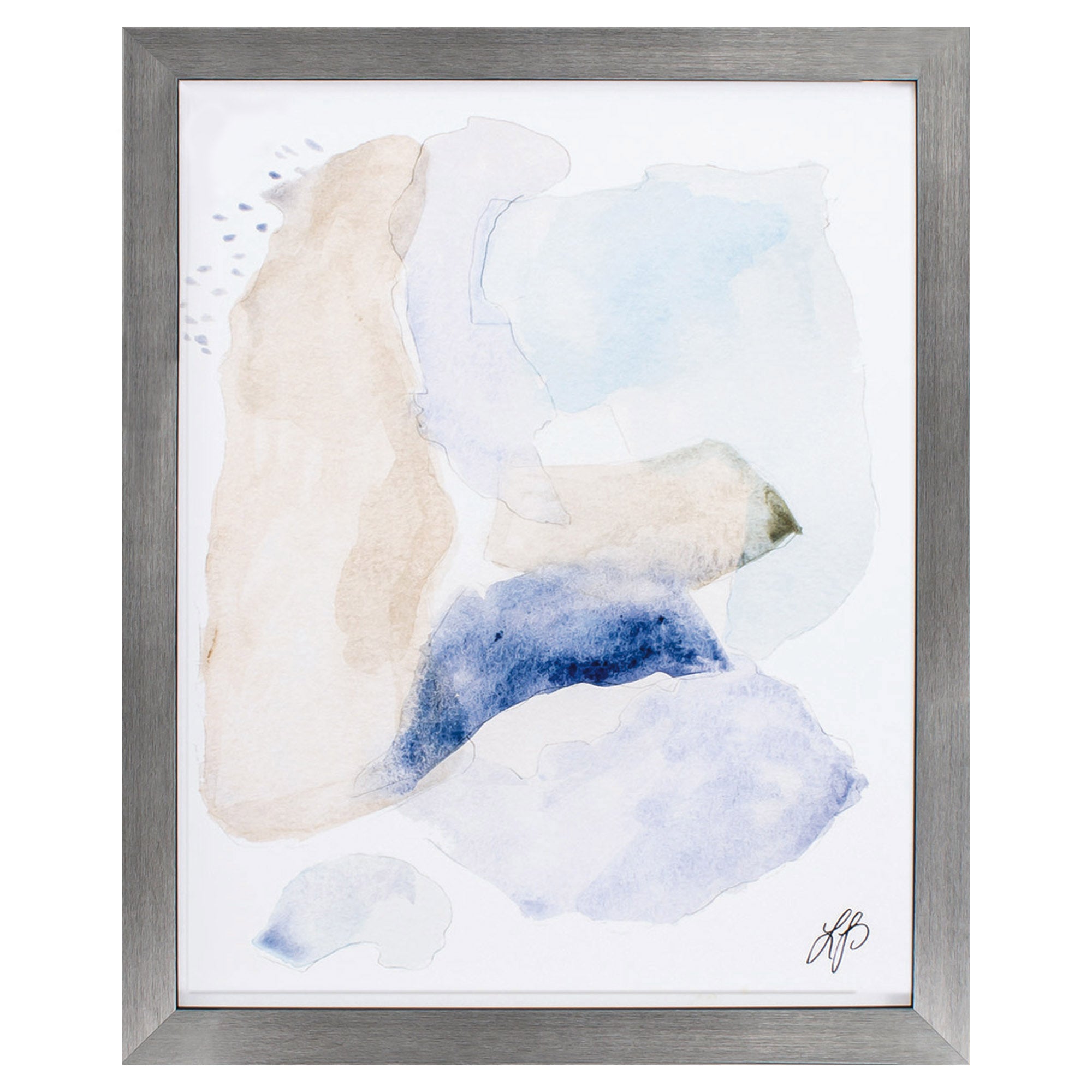 24" X 30" Silver Frame Purple Chaos I