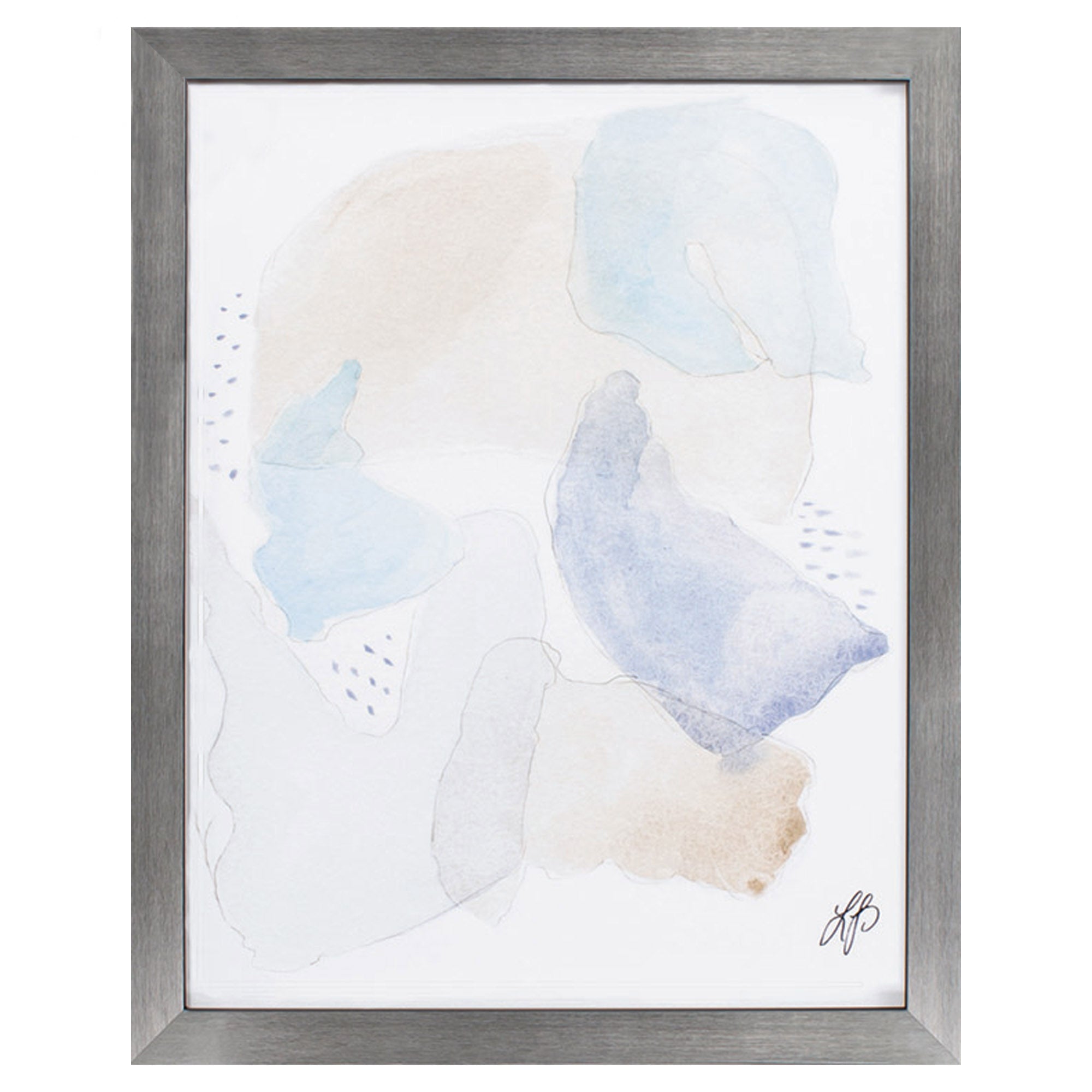 24" X 30" Silver Frame Purple Chaos II