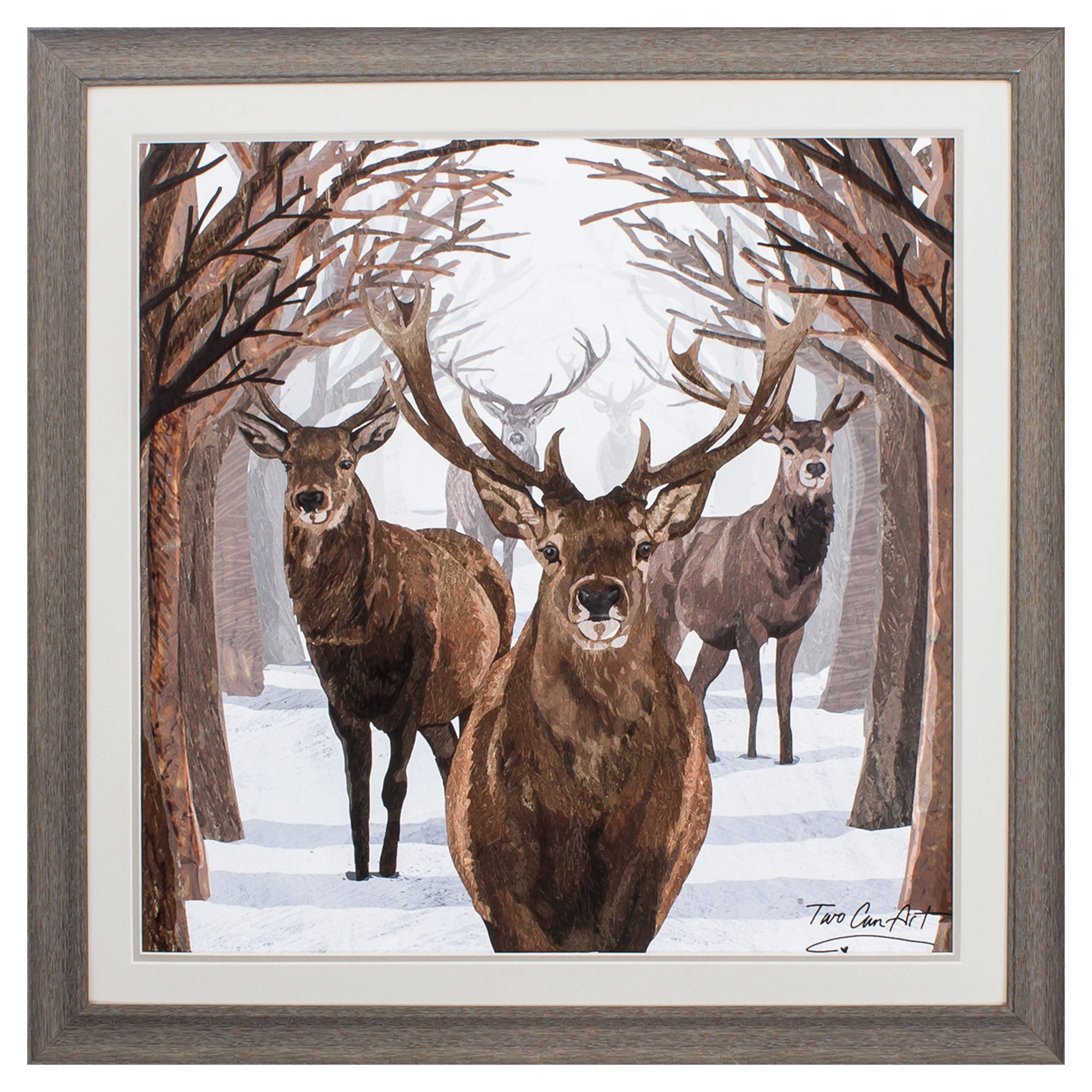 30" X 30" Distressed Wood Toned Frame Bucks