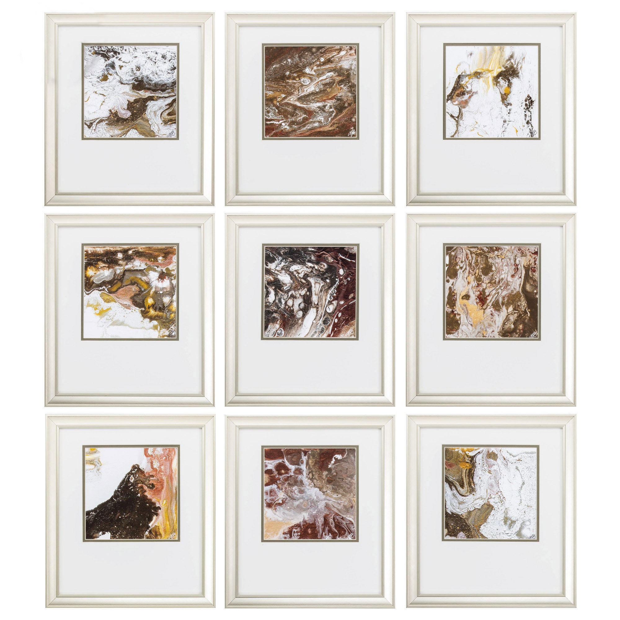 14" X 16" Champagne Gold Color Frame  Marbelized (Set of 9)