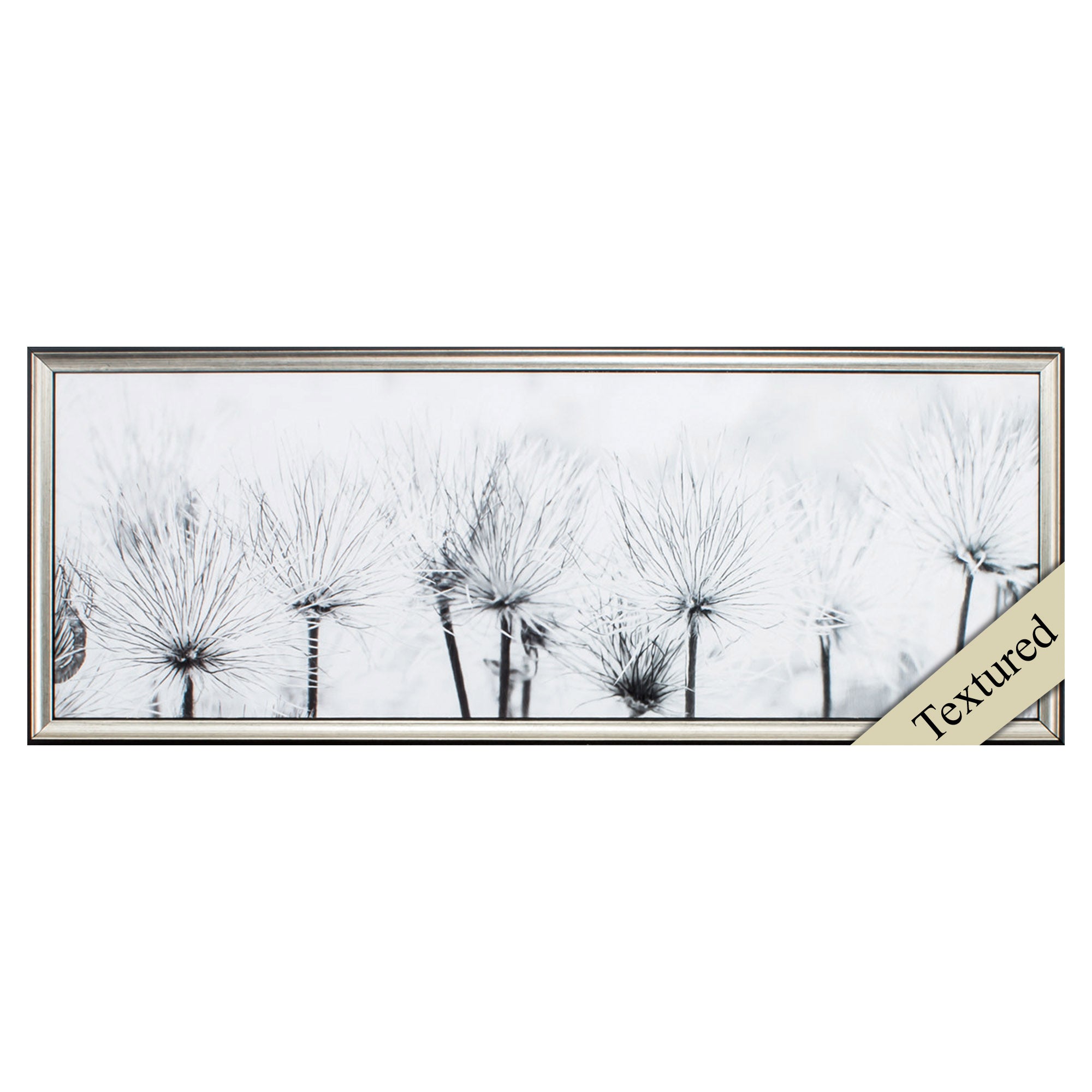 36" X 14" Silver Frame Pasque Flower