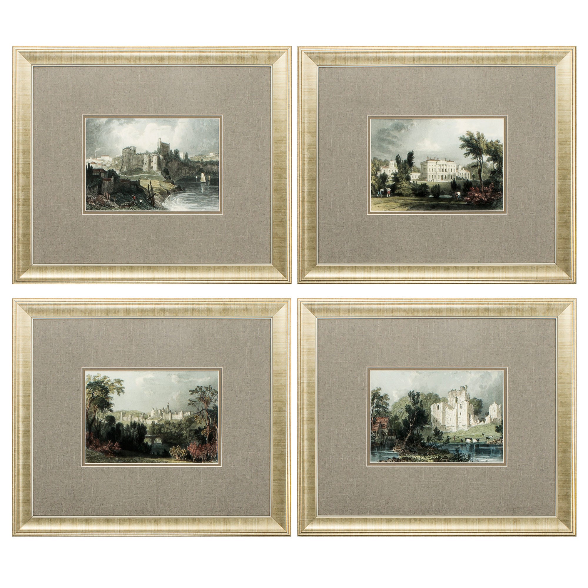 21" X 18" Gold Frame Castles (Set of 4)