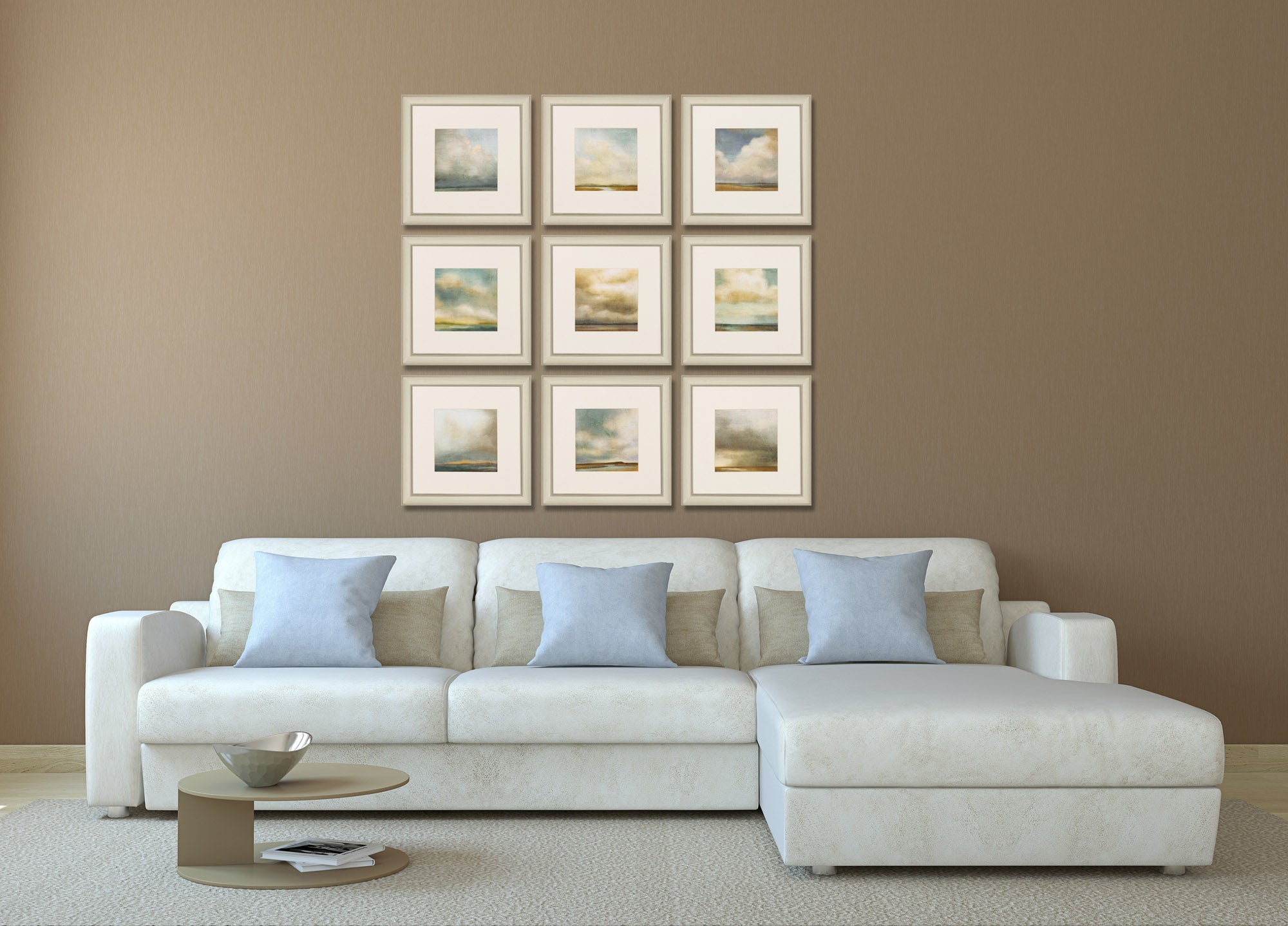 16" X 16" Champagne Gold Color Frame  Atmosphere (Set of 9)