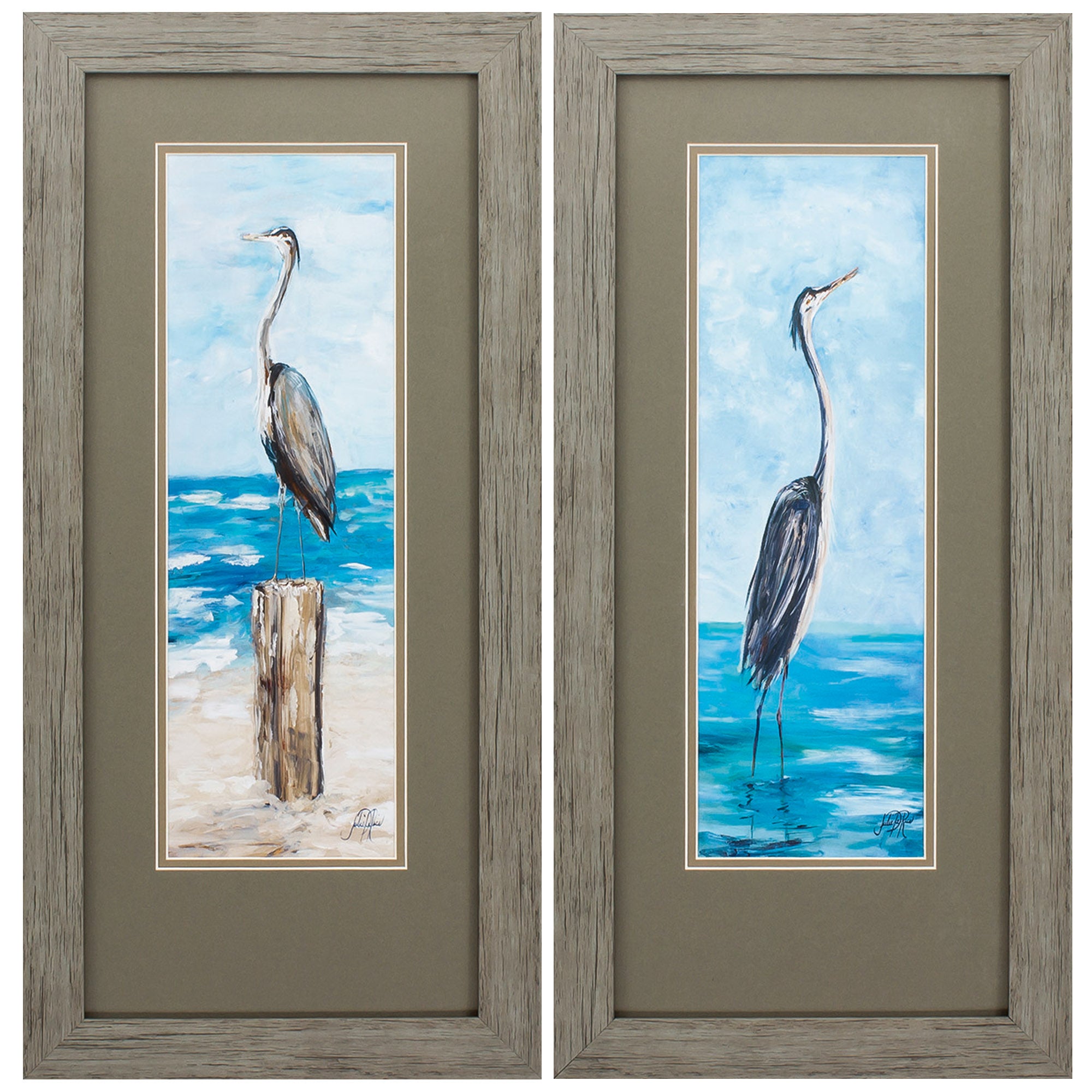 13" X 27" Woodtoned Frame Seaside (Set of 2)